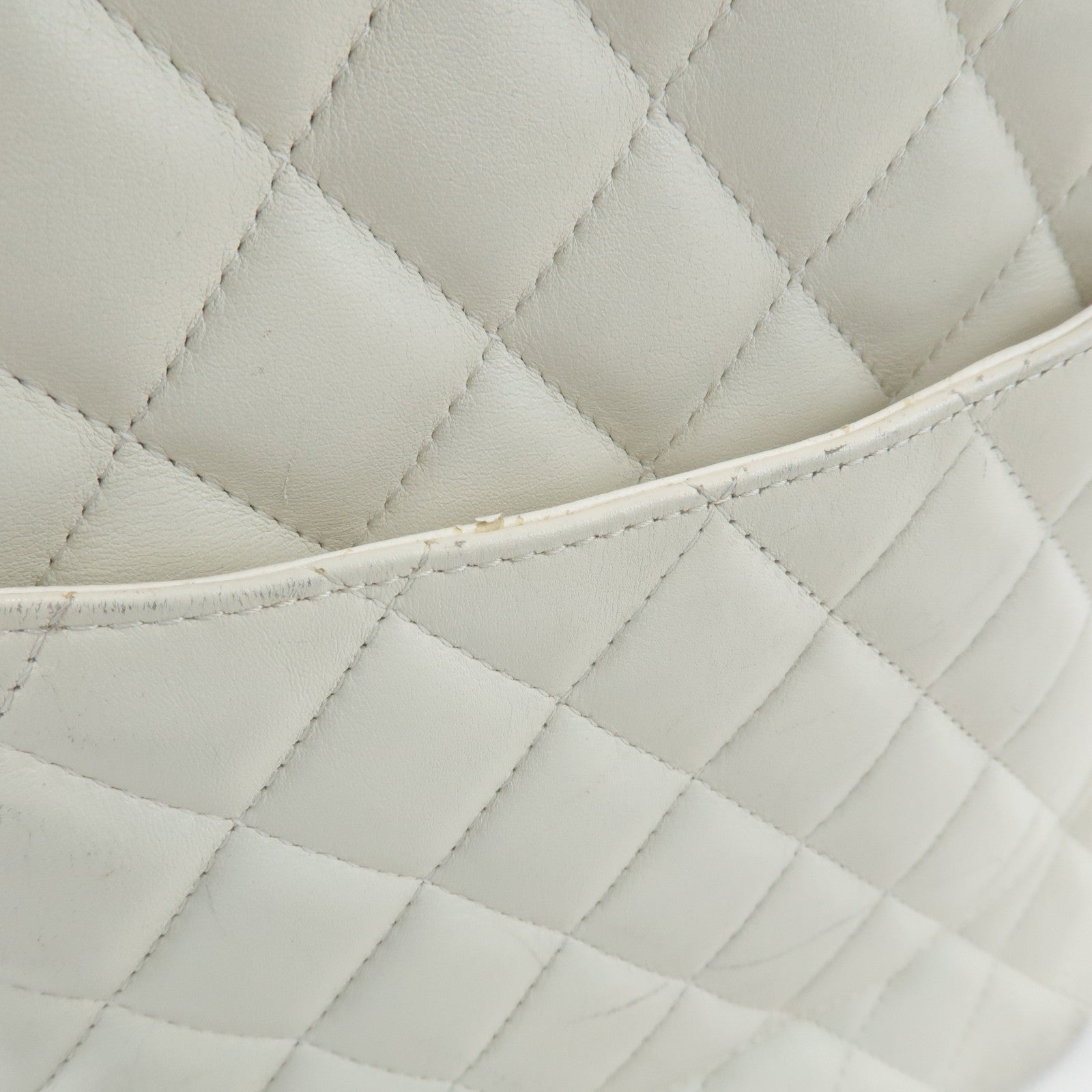 CHANEL Cambon Line Lamb Skin Medium Tote Bag Shoulder Bag A25167 Used