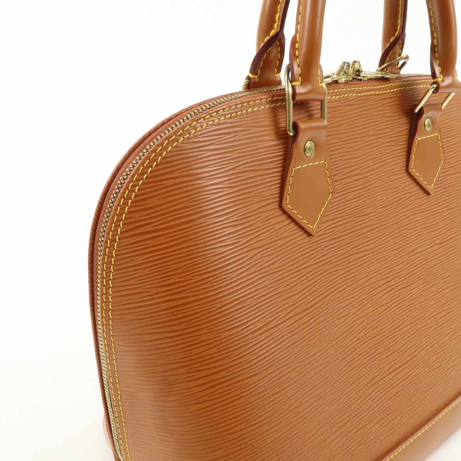 Louis Vuitton Epi Alma Leather Hand Bag Zipang Gold M52148 Used