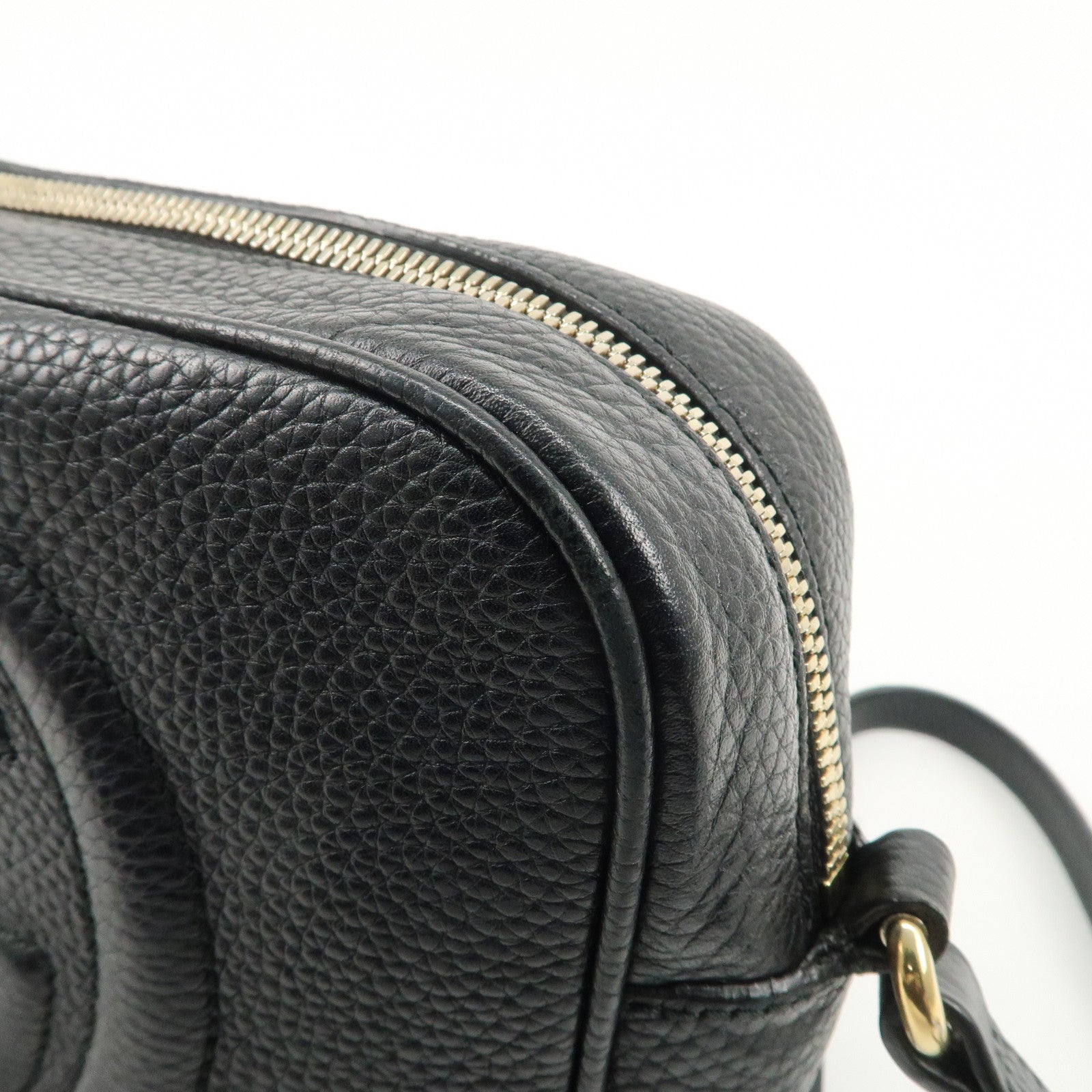 GUCCI SOHO Leather Small Disco Shoulder Bag Black 308364 Used