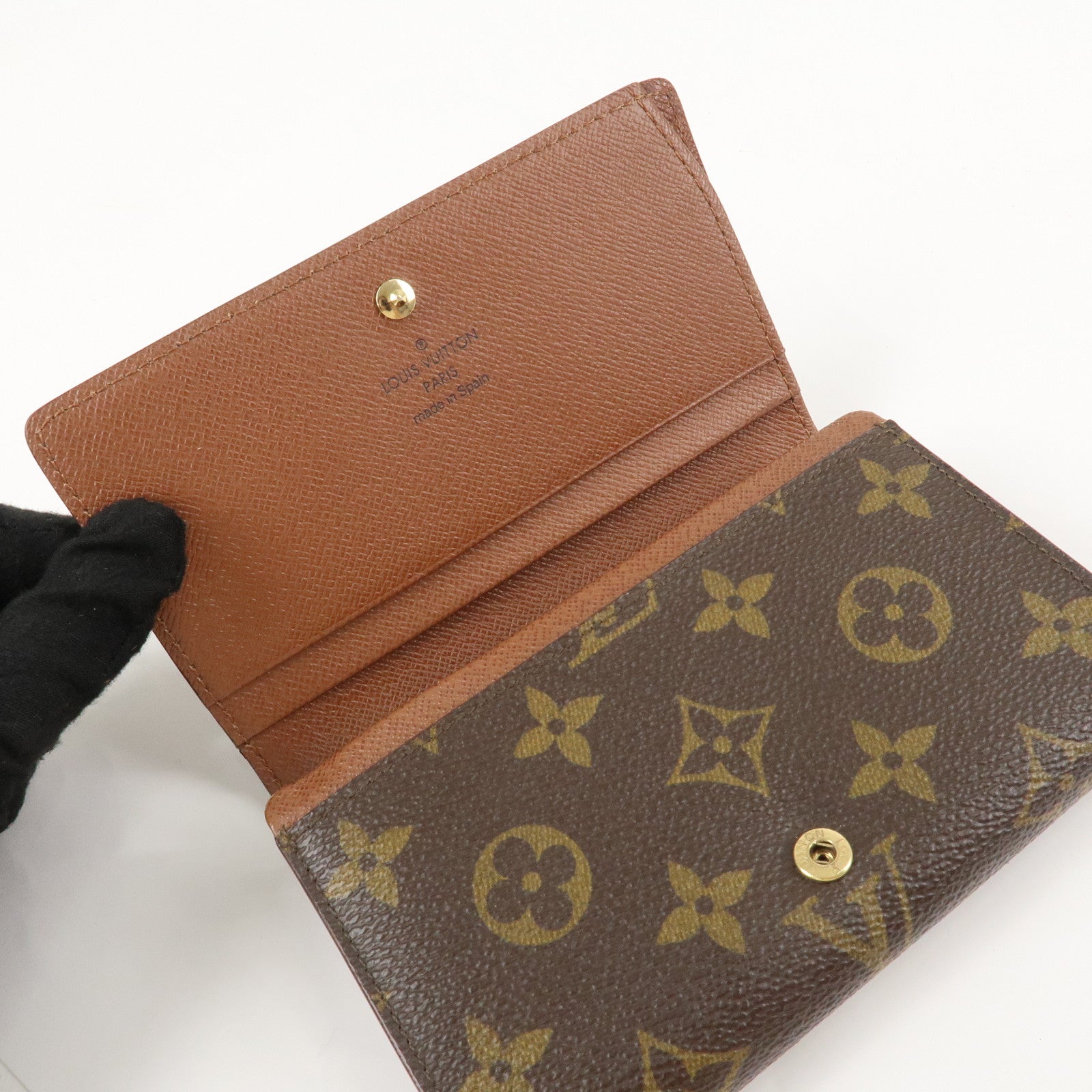 Louis Vuitton Monogram Porte Monnaie Billets Tresor Wallet M61730 Used