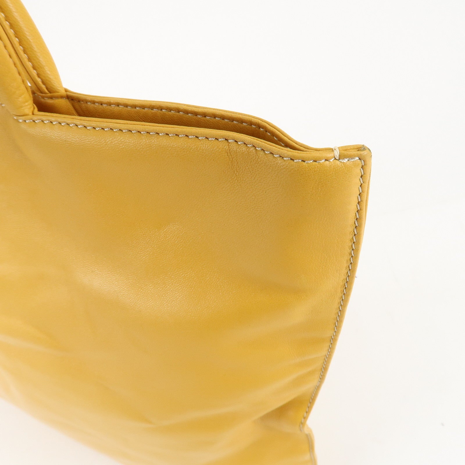 LOEWE Anagram Nappa Aire Leather Tote Bag Shoulder Bag Yellow Used