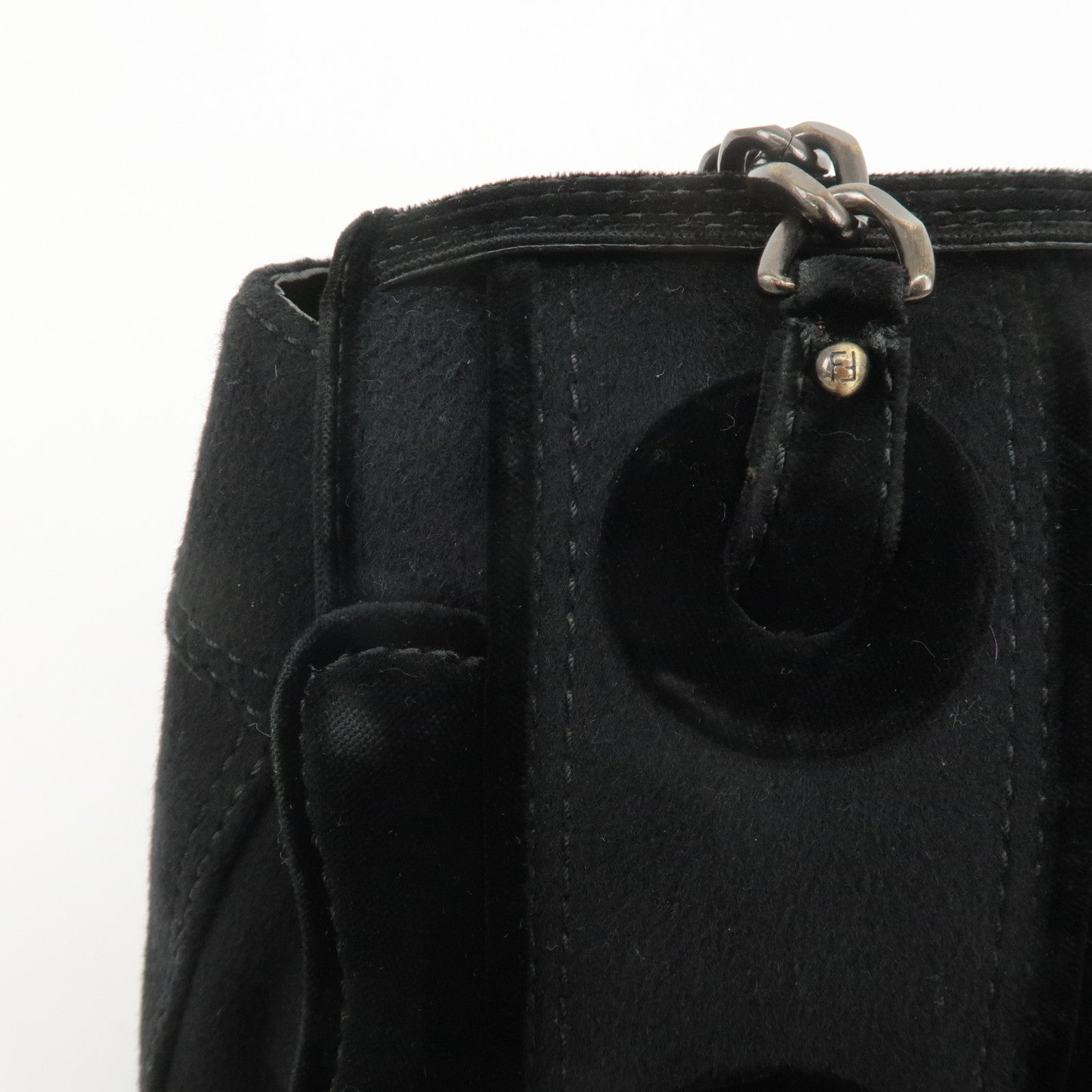 FENDI Chain Shoulder Bag Wool Leather Shoulder Bag 8BN165 Used