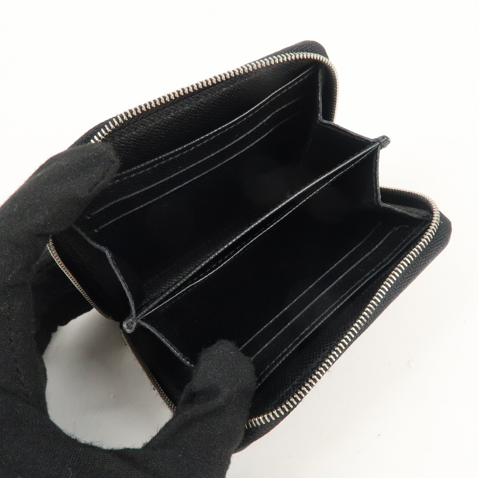 Louis Vuitton Epi Leather Zippy Coin Case Wallet Noir M60152 Used