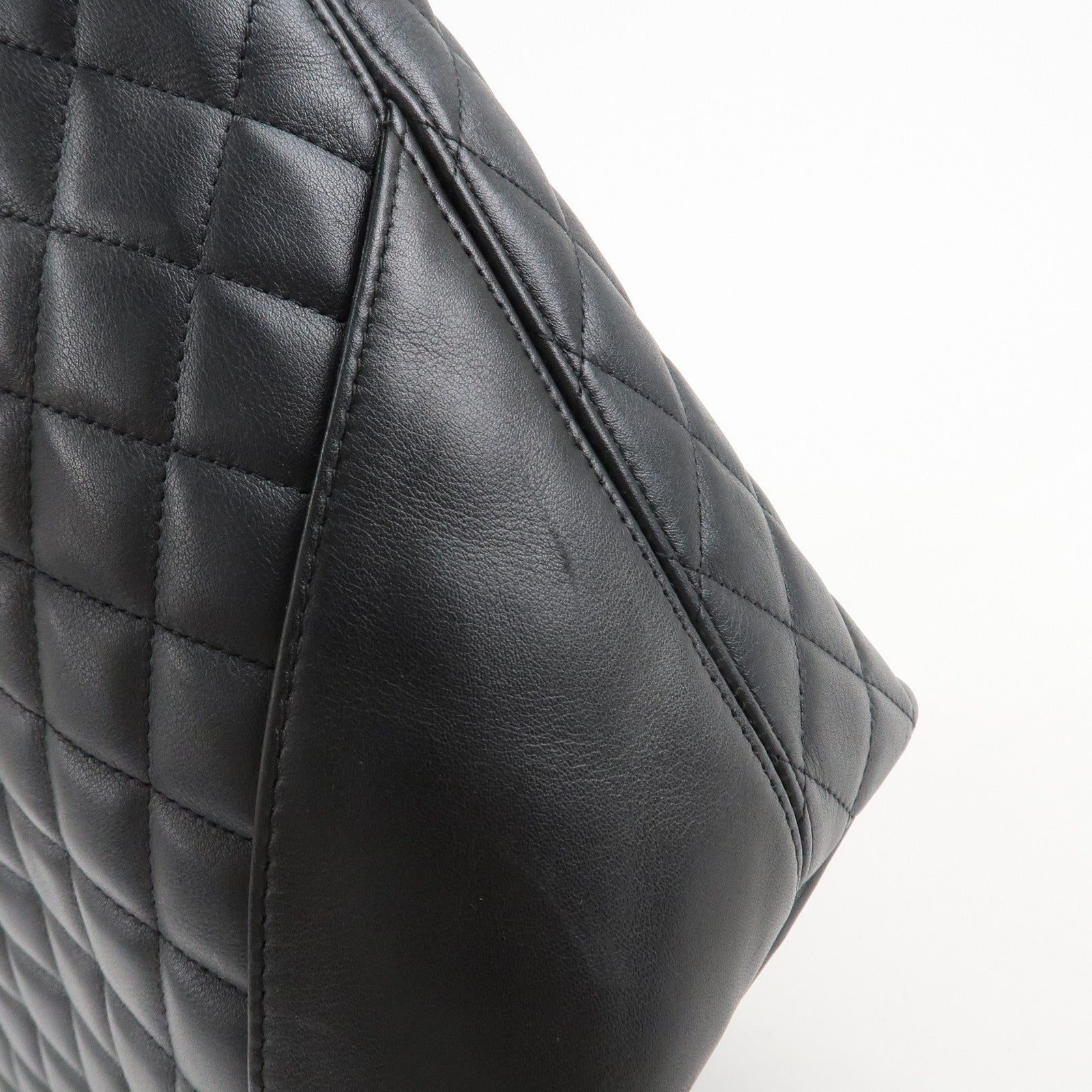 CHANEL Cambon Line Lambskin COCO Mark Large Tote Bag A25169 Used