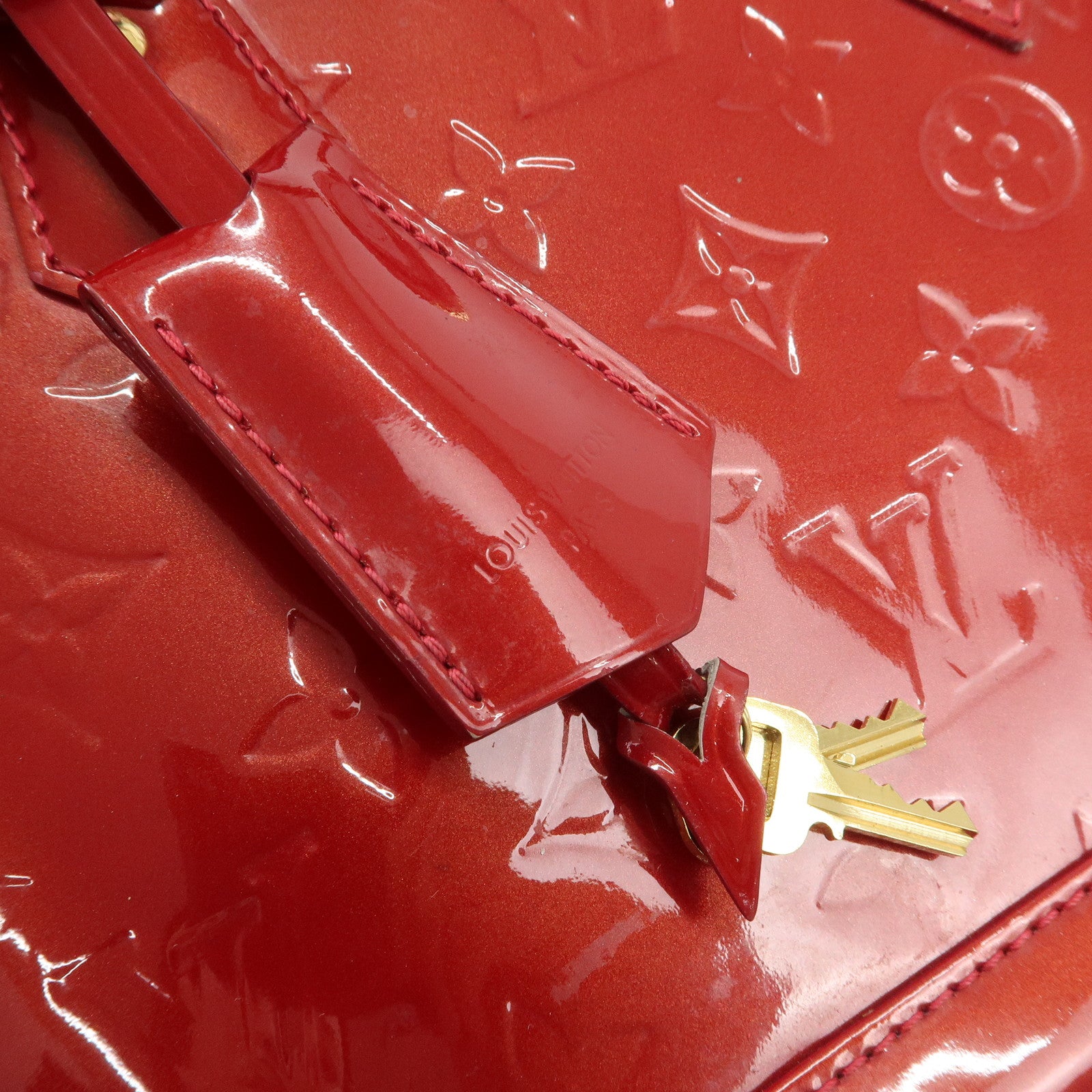 Louis Vuitton Monogram Vernis Alma BB 2Way Bag Red M91606 Used