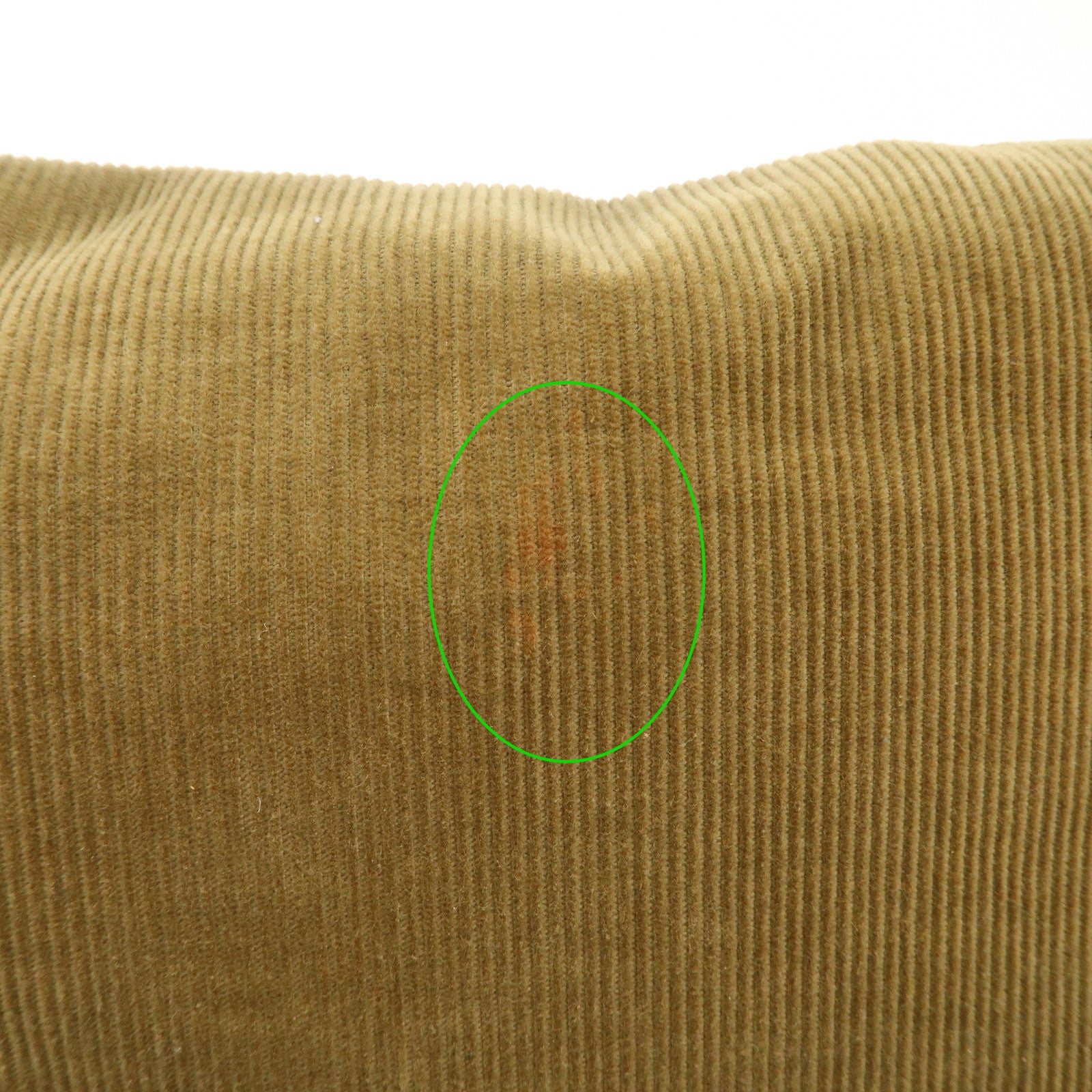 FENDI Mamma Baguette Corduroy Shoulder Bag Khaki 26325 Used