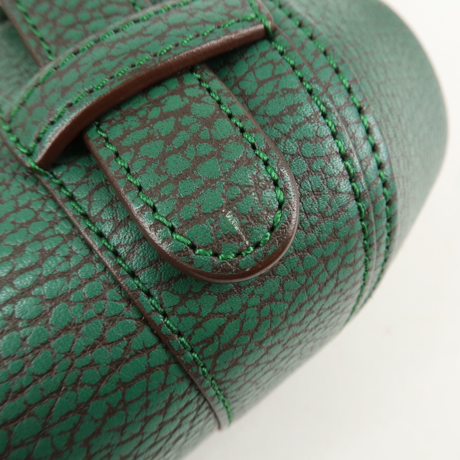 LOEWE Senda Leather Shoulder Bag Hand Bag Green Used