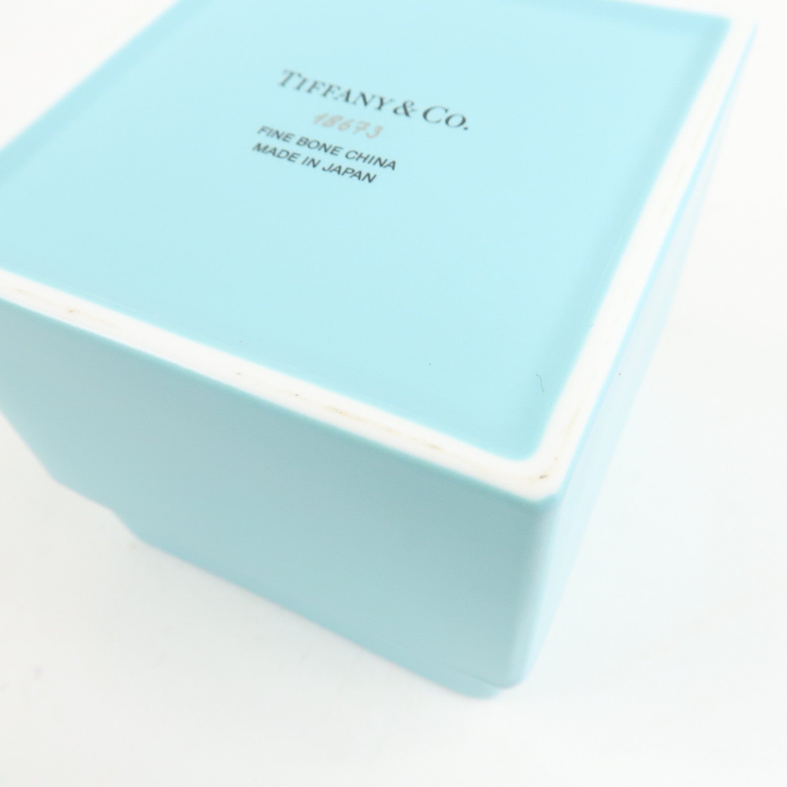 Tiffany&Co. Set of 2 Bone Ash Bone China Pottery Box Blue Used