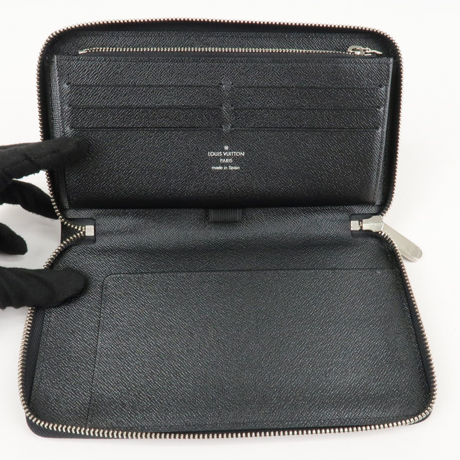 Louis Vuitton Epi Zippy Organizer Wallet Black Noir M63852 Used