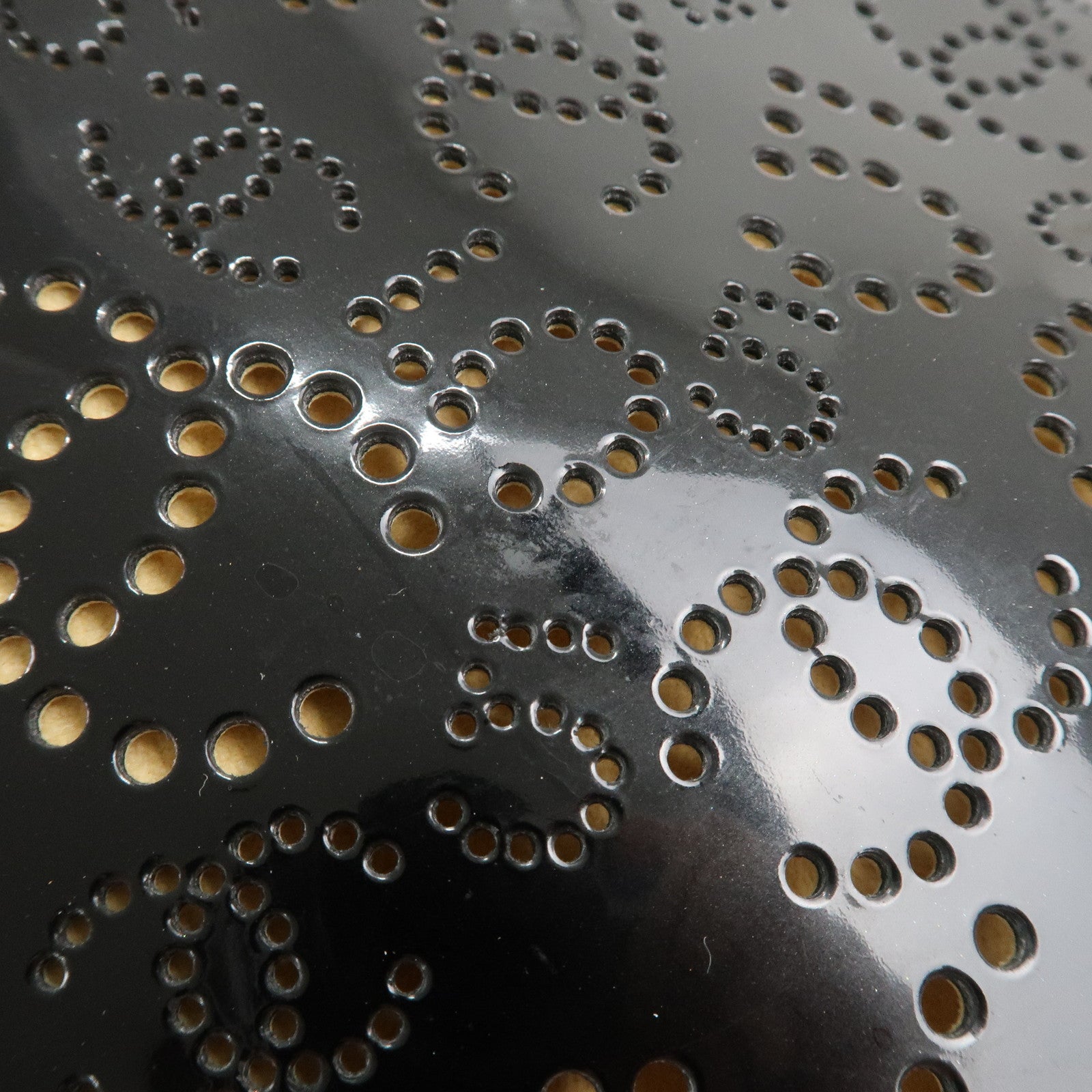 CHANEL COCO Mark No.5 Patent Leather Punching Hand Bag Black Used