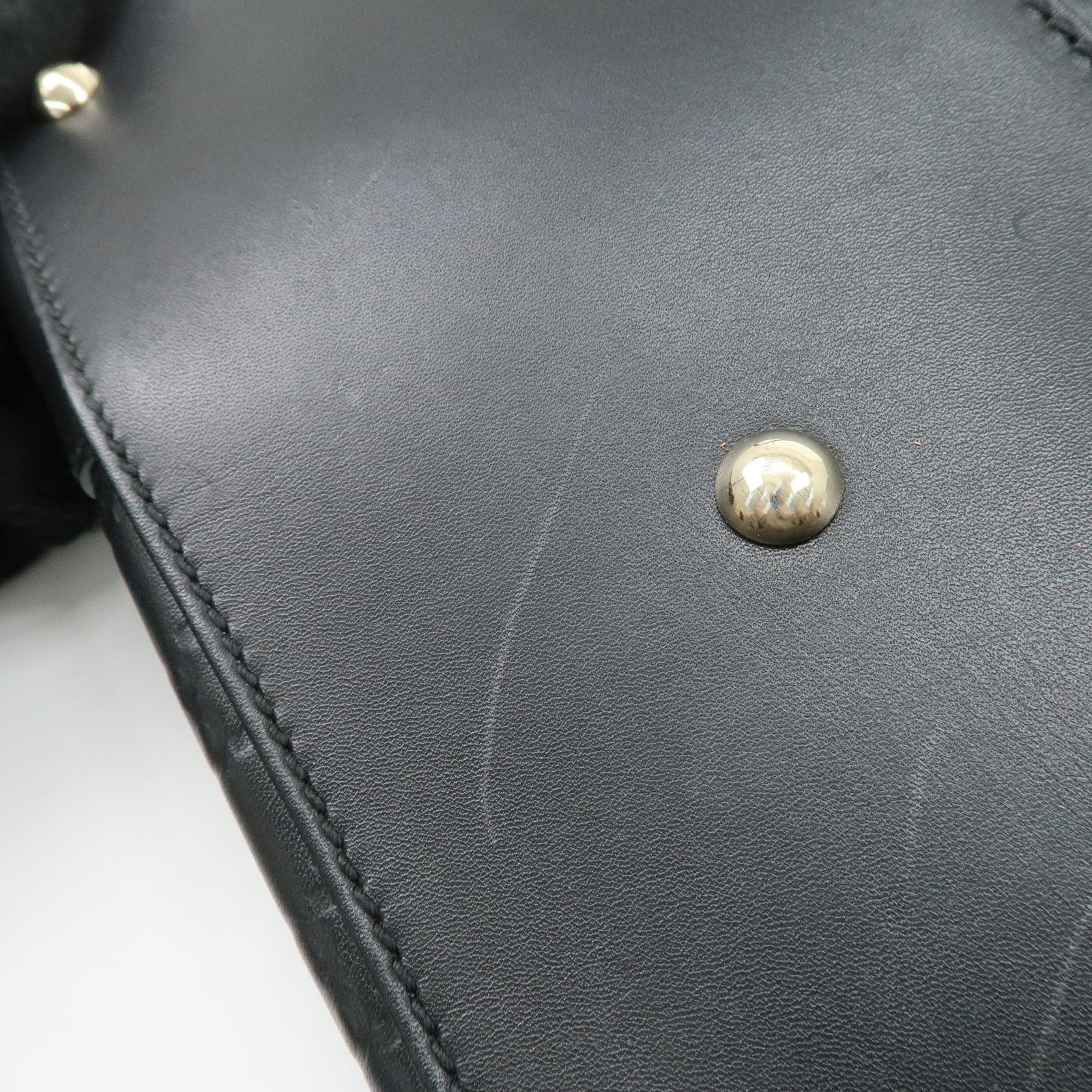 GUCCI Guccissima Leather Tote Bag Hand Bag Black 145993 Used