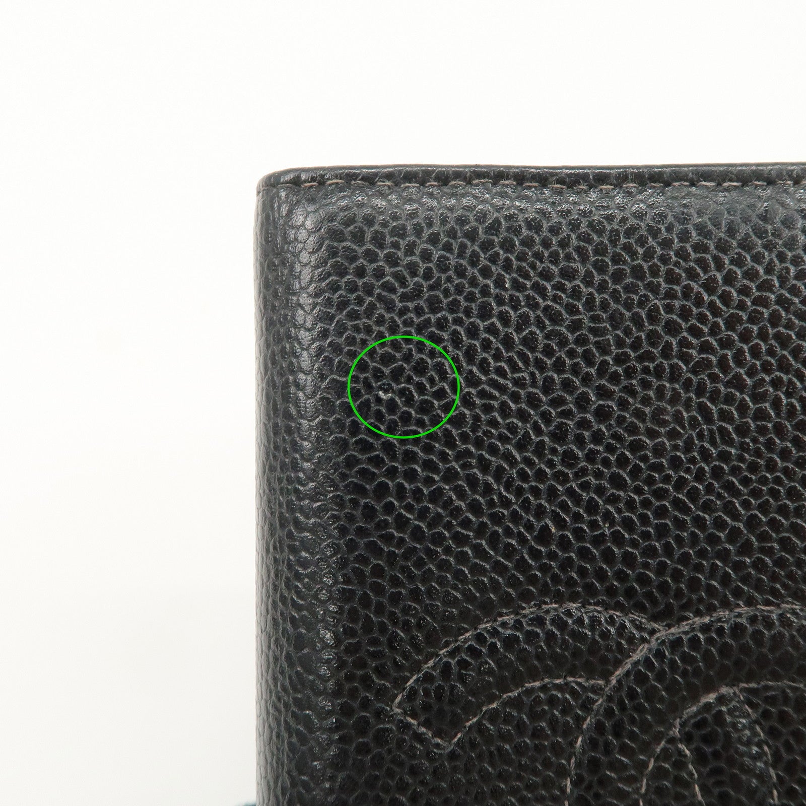 CHANEL Caviar Skin COCO Mark Planner Cover Black Used