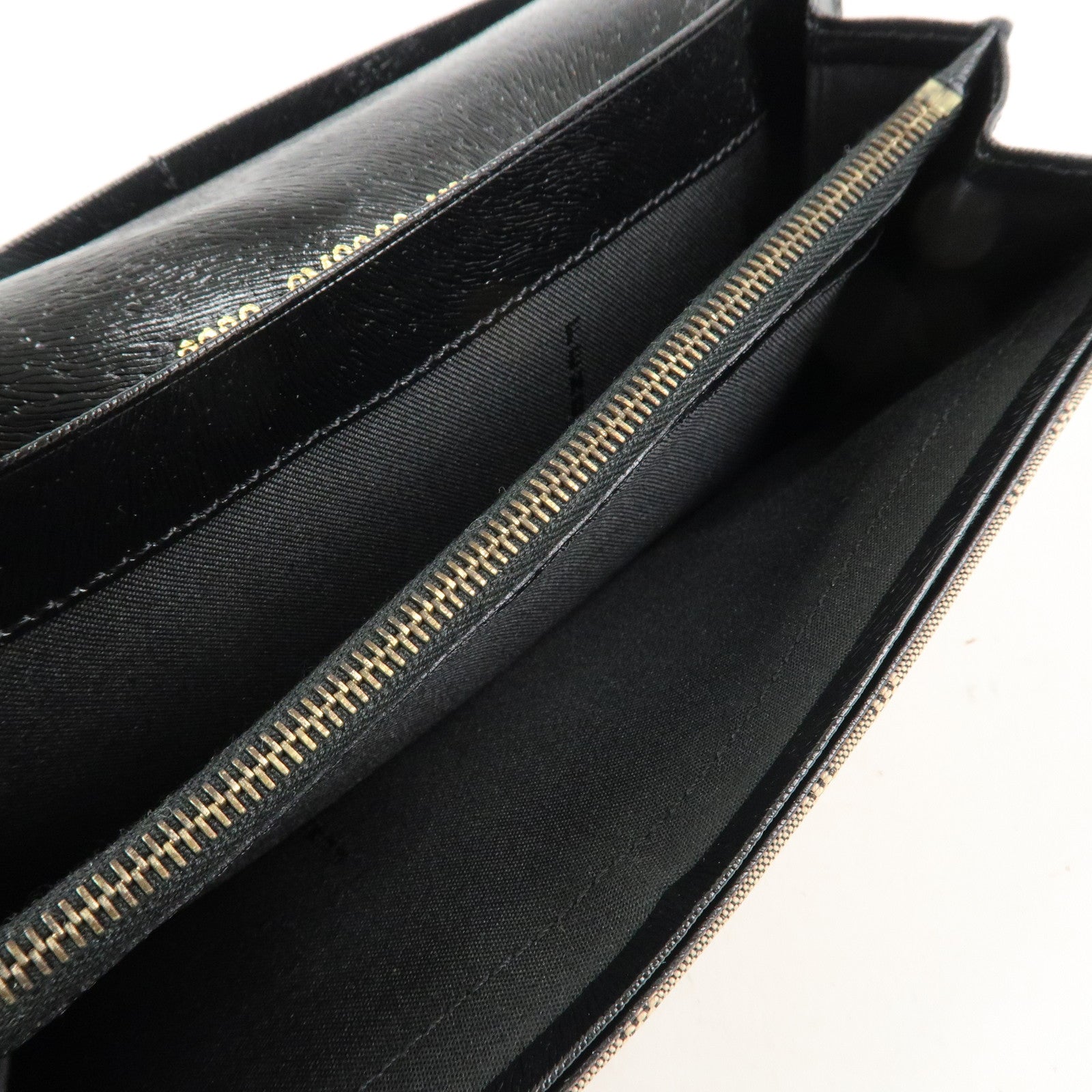 FENDI Zucca Print Canvas Leather Long Wallet Brown 8M0000 Used
