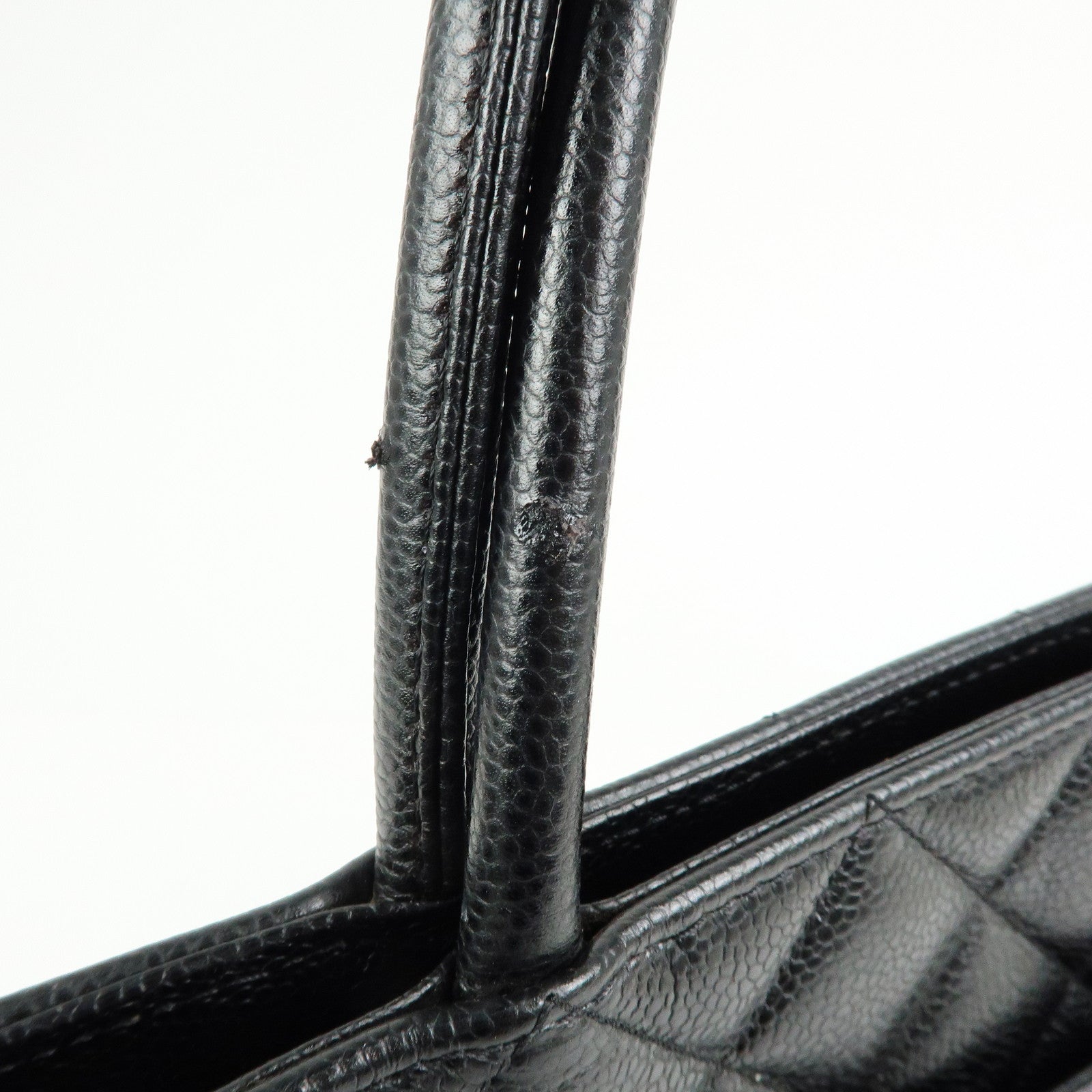 CHANEL Matelasse COCO Mark Caviarskin Medallion Tote Bag A01804