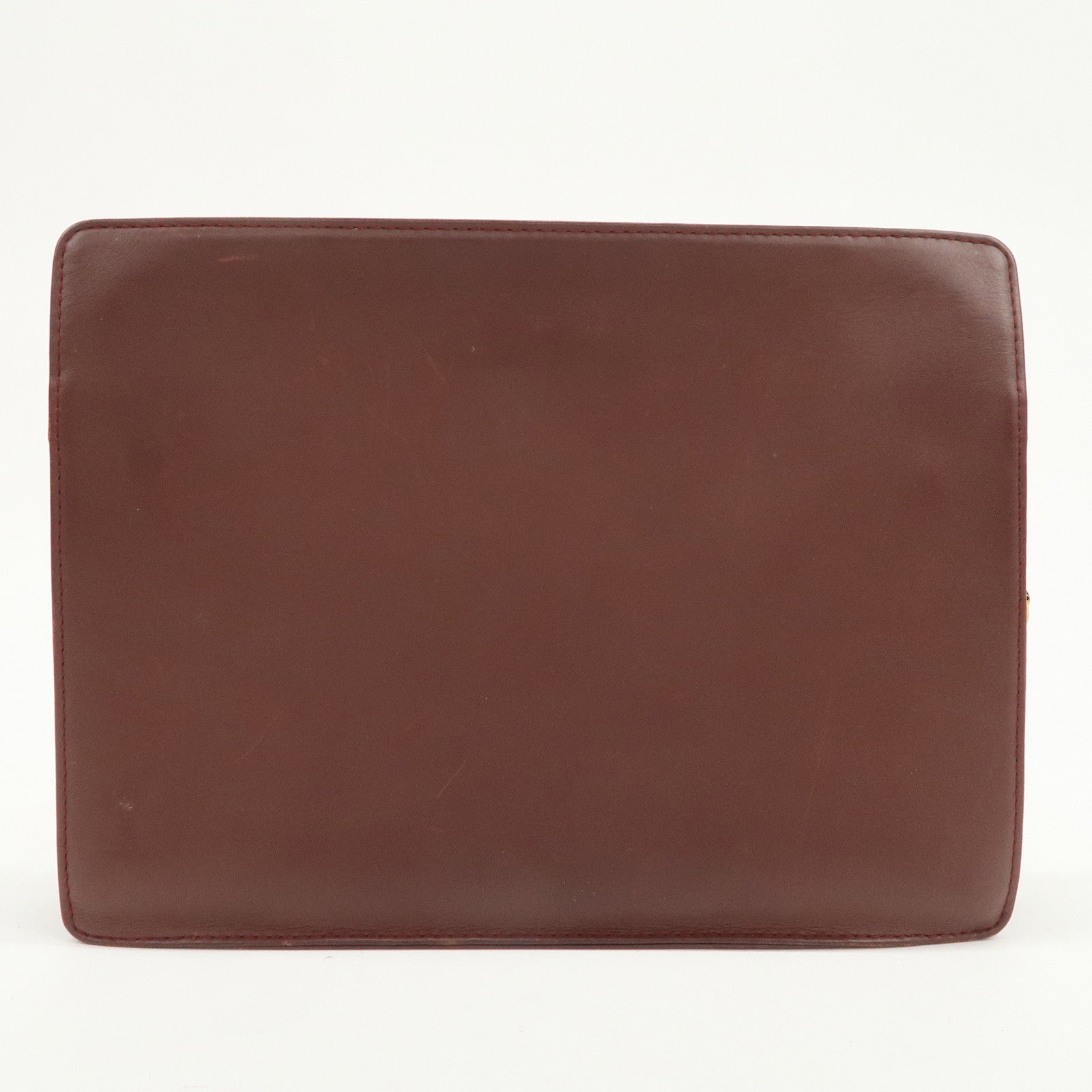 Cartier Must Line Leather Clutch Bag Pouch Bordeaux