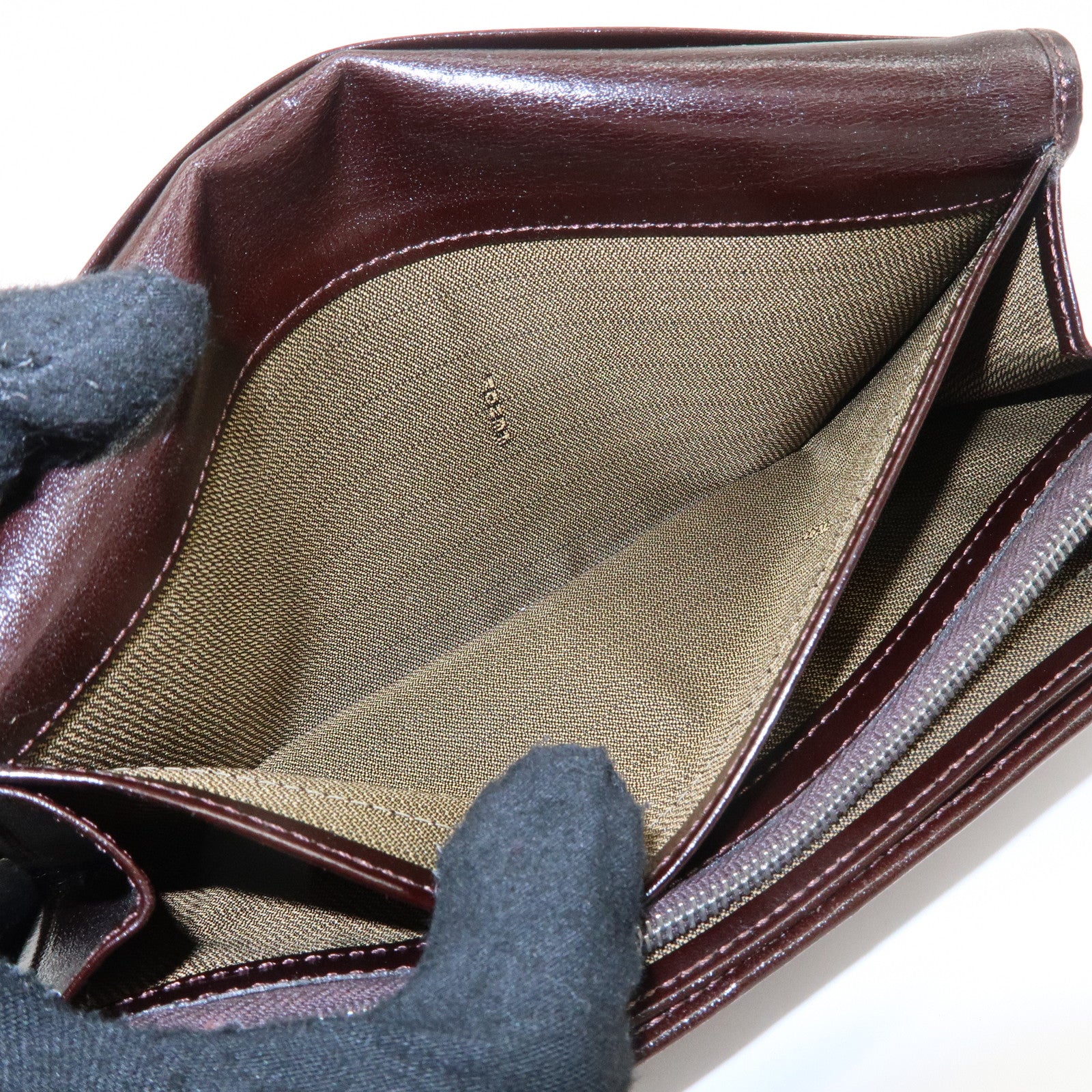 FENDI Zucca Print Canvas Leather Long Wallet Brown 30851 Used