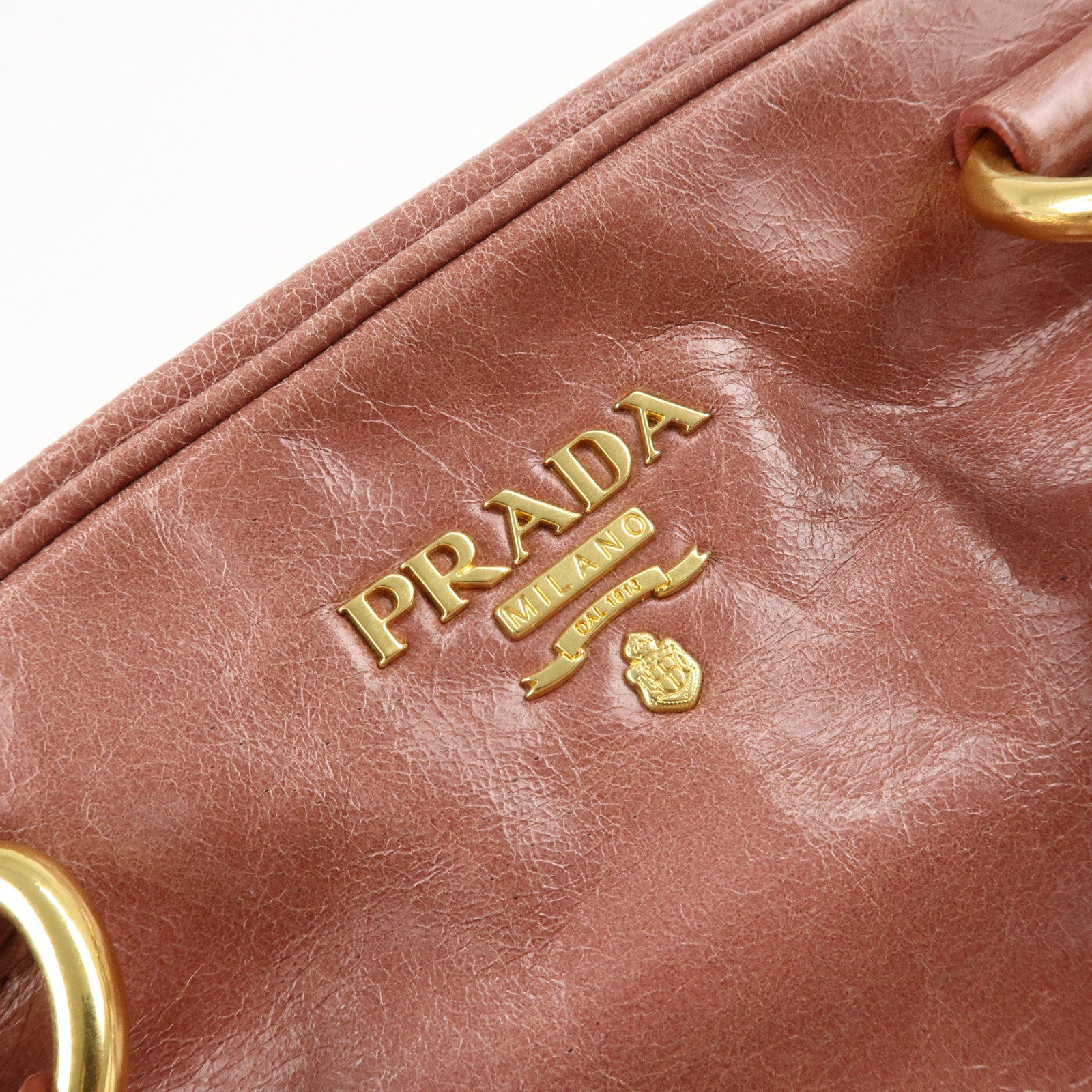 PRADA Leather 2Way Hand Bag Shoulder Bag Pink BL0821 Used