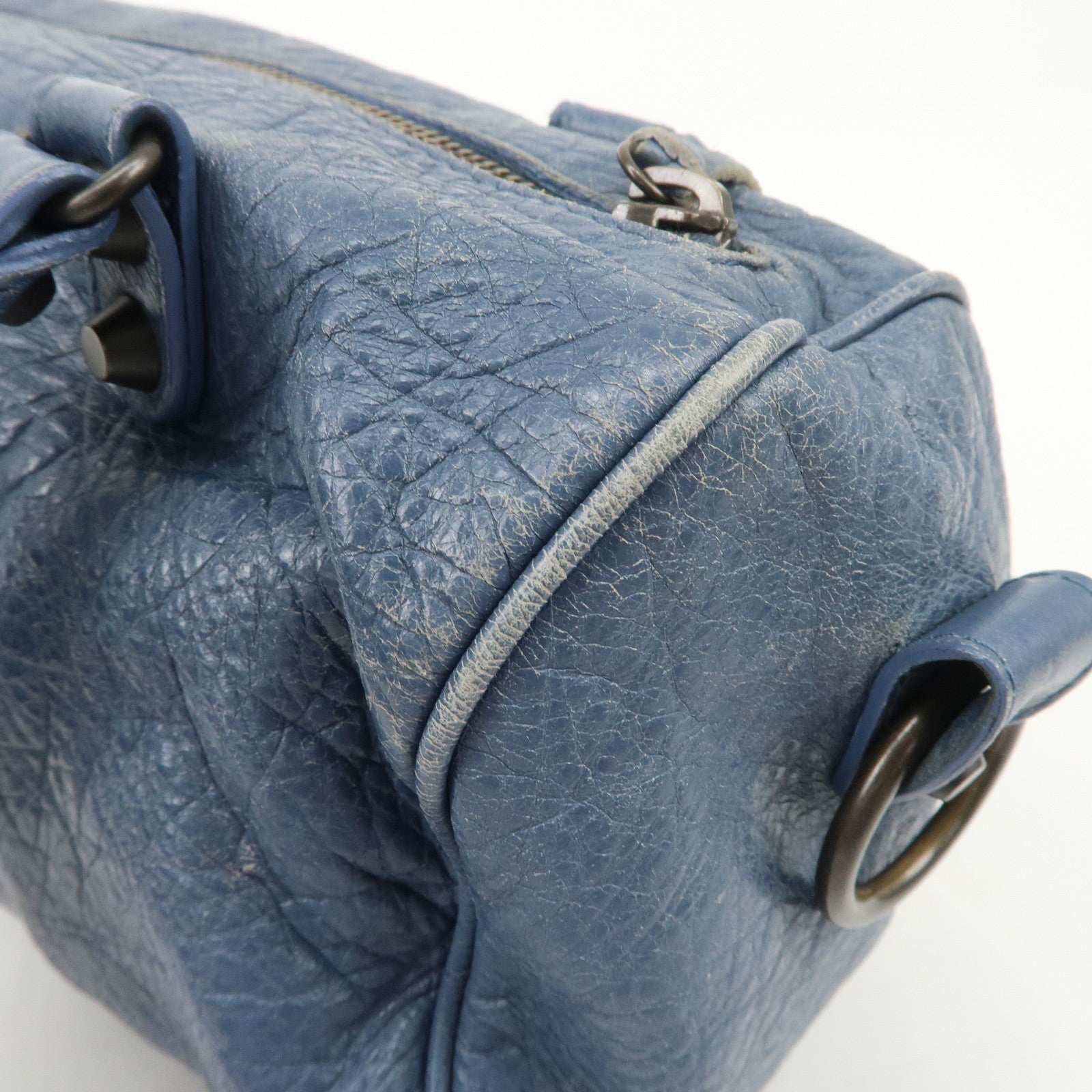 BALENCIAGA Classic Mini Twiggy Leather 2Way Bag Blue 327103 Used