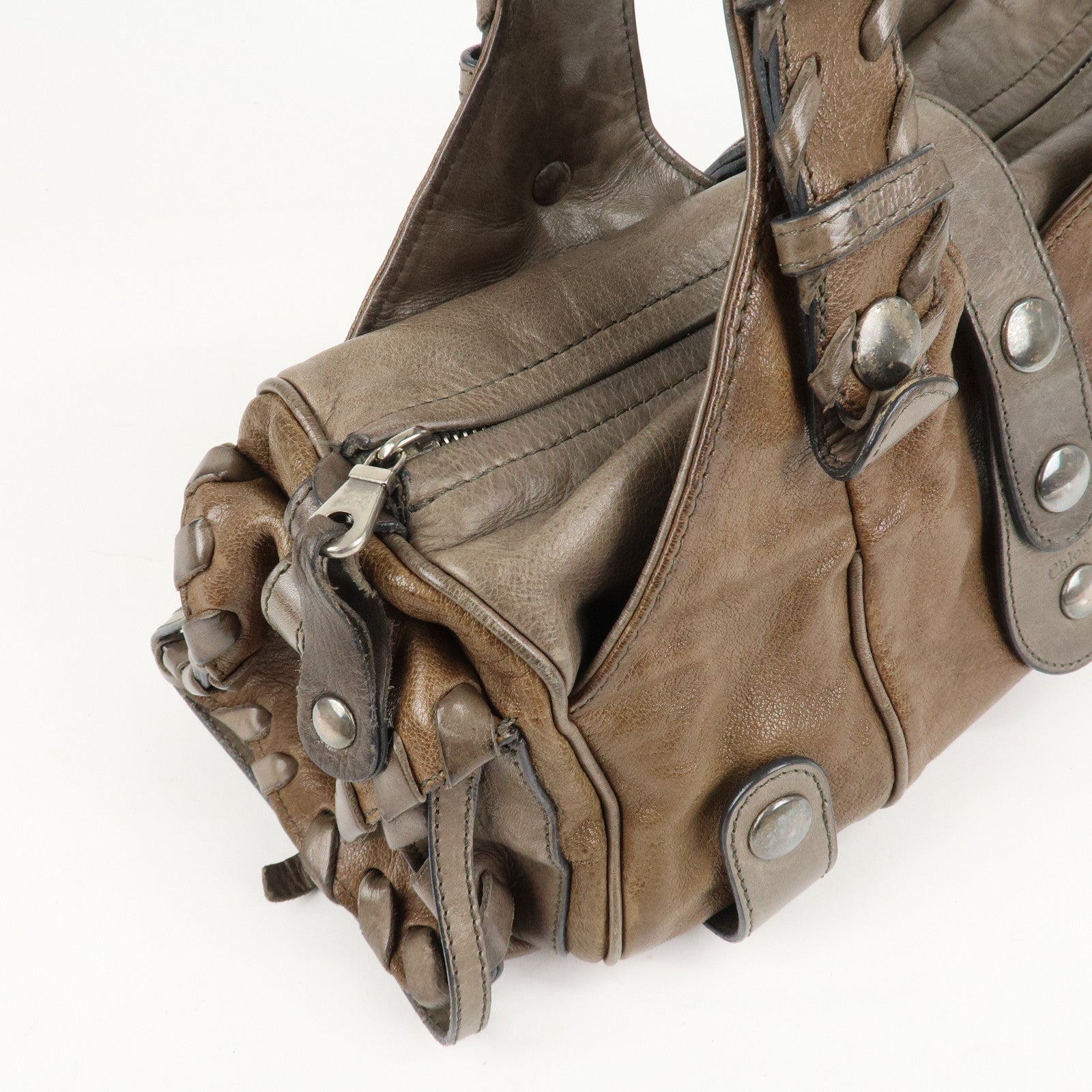 Chloe Leather Silverado Boston Bag Shoulder Bag Brown Used