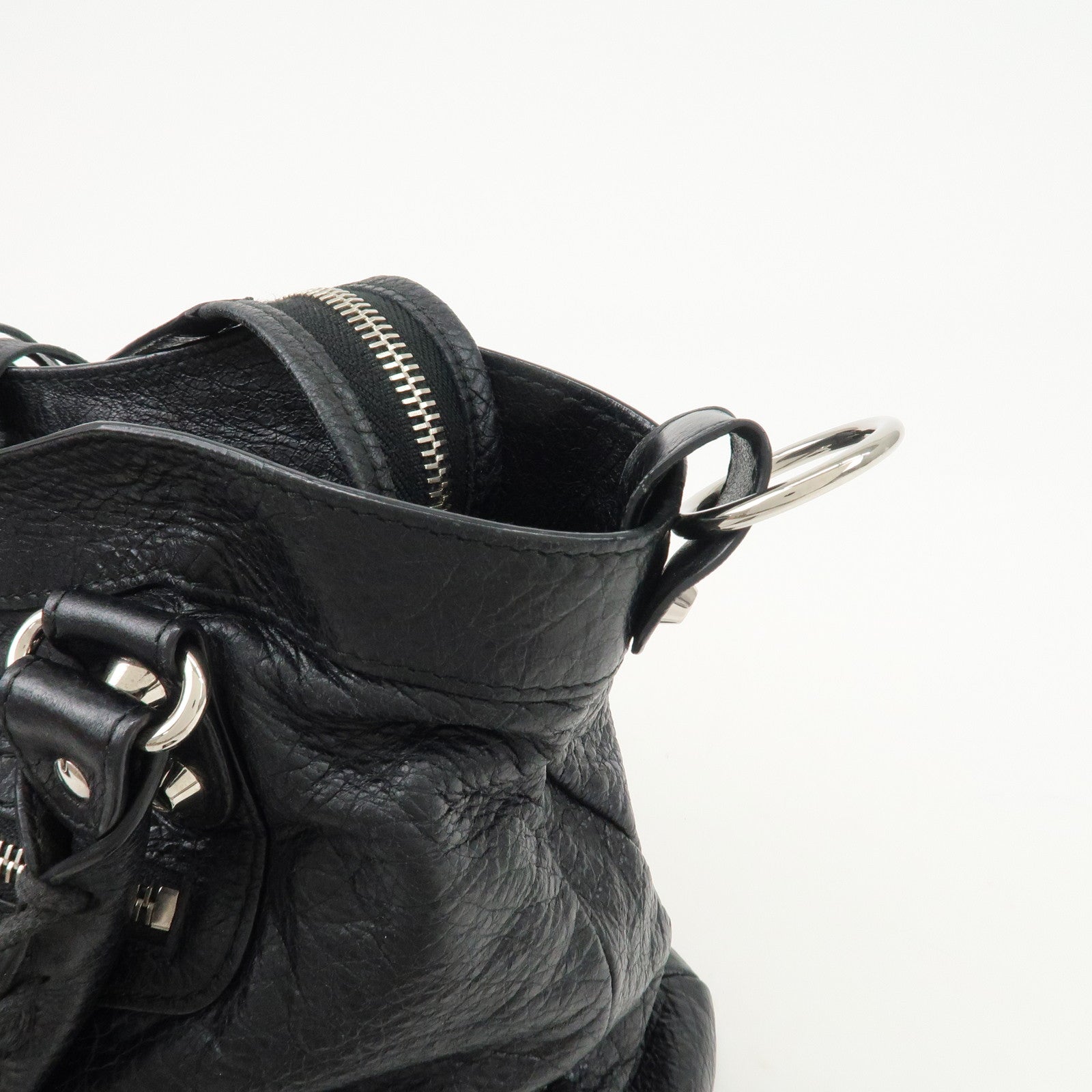 BALENCIAGA The Town Leather 2way Bag Hand Bag Black 240579 Used