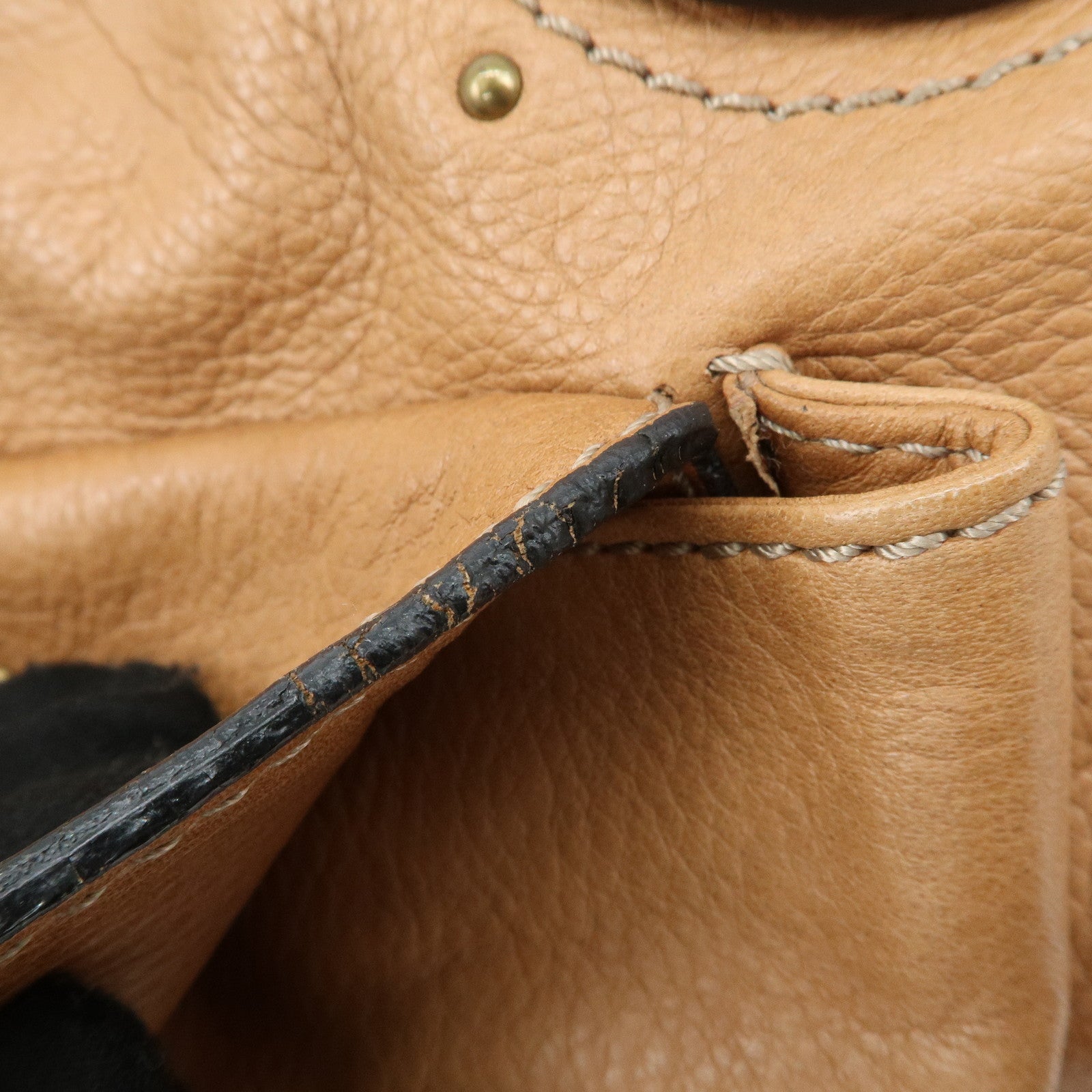 Chloe Paddington Leather Shoulder Bag Hand Bag Brown Used