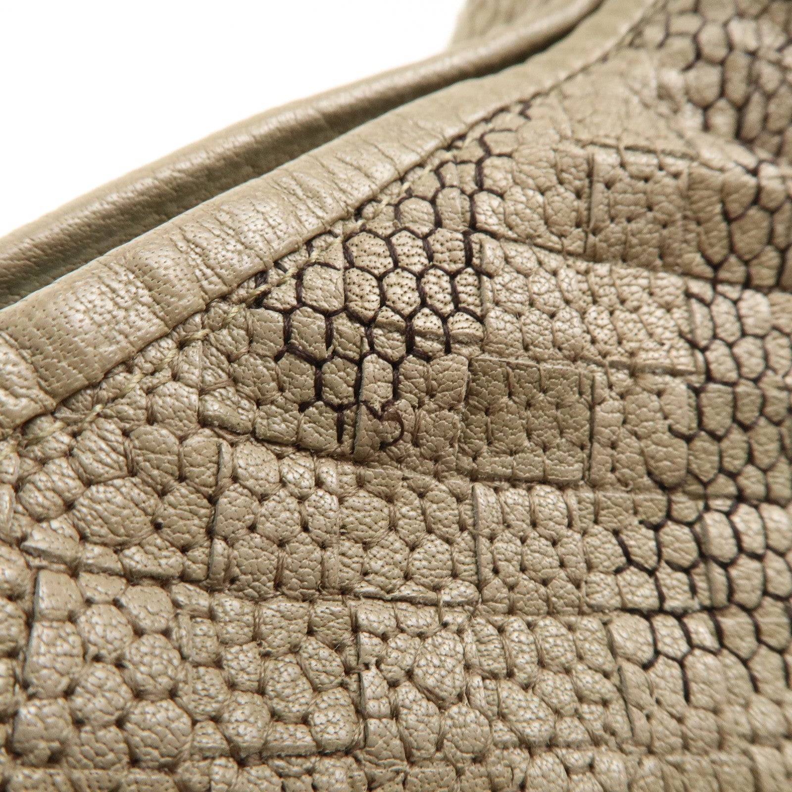 BOTTEGA VENETA Hobo Leather Shoulder Bag Beige Gray Black Used