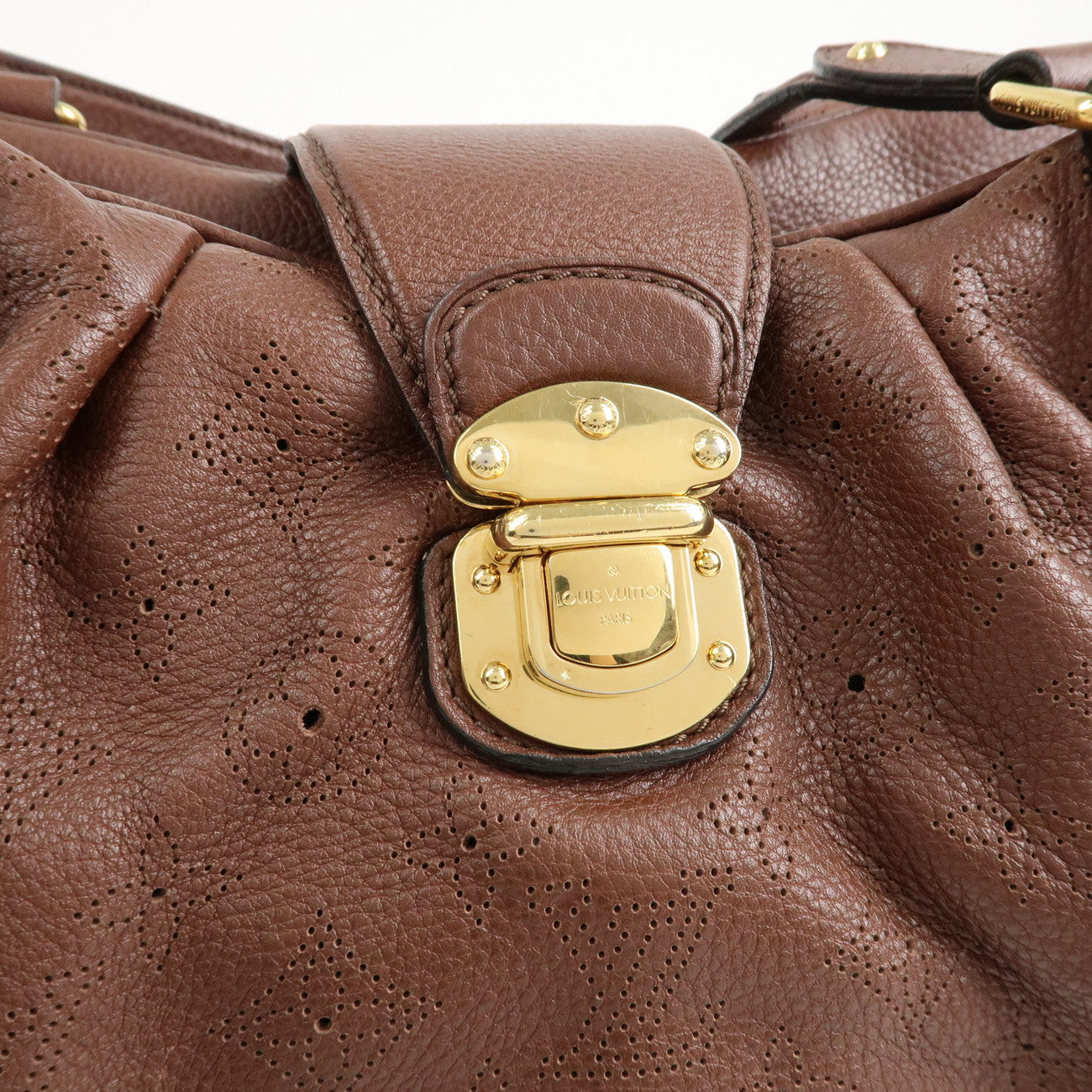 Louis Vuitton Monogram Mahina Lunar Hand Bag GM Acajou M95970 Used