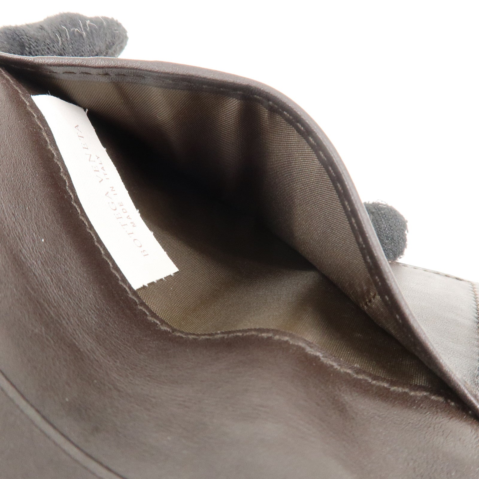 BOTTEGA VENETA Intrecciato Leather Card Case Brown 120701 V4651 Used