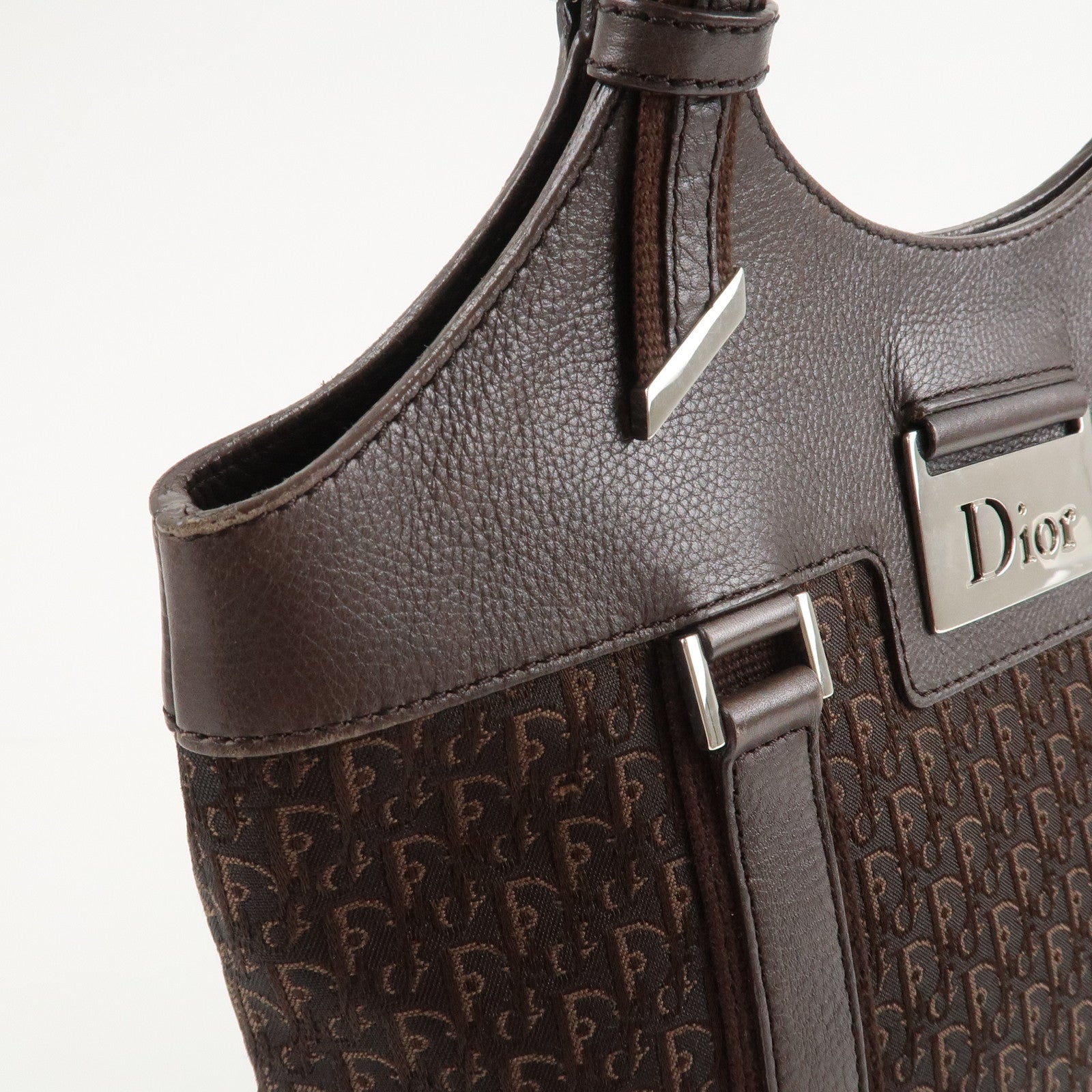 Christian Dior Trotter Street Chic Canvas Leather Hand Bag Used