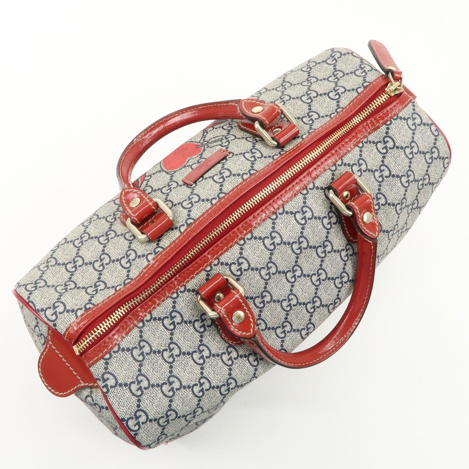 GUCCI JOY Line GG Supreme Patent Leather Boston Bag 189895 Used