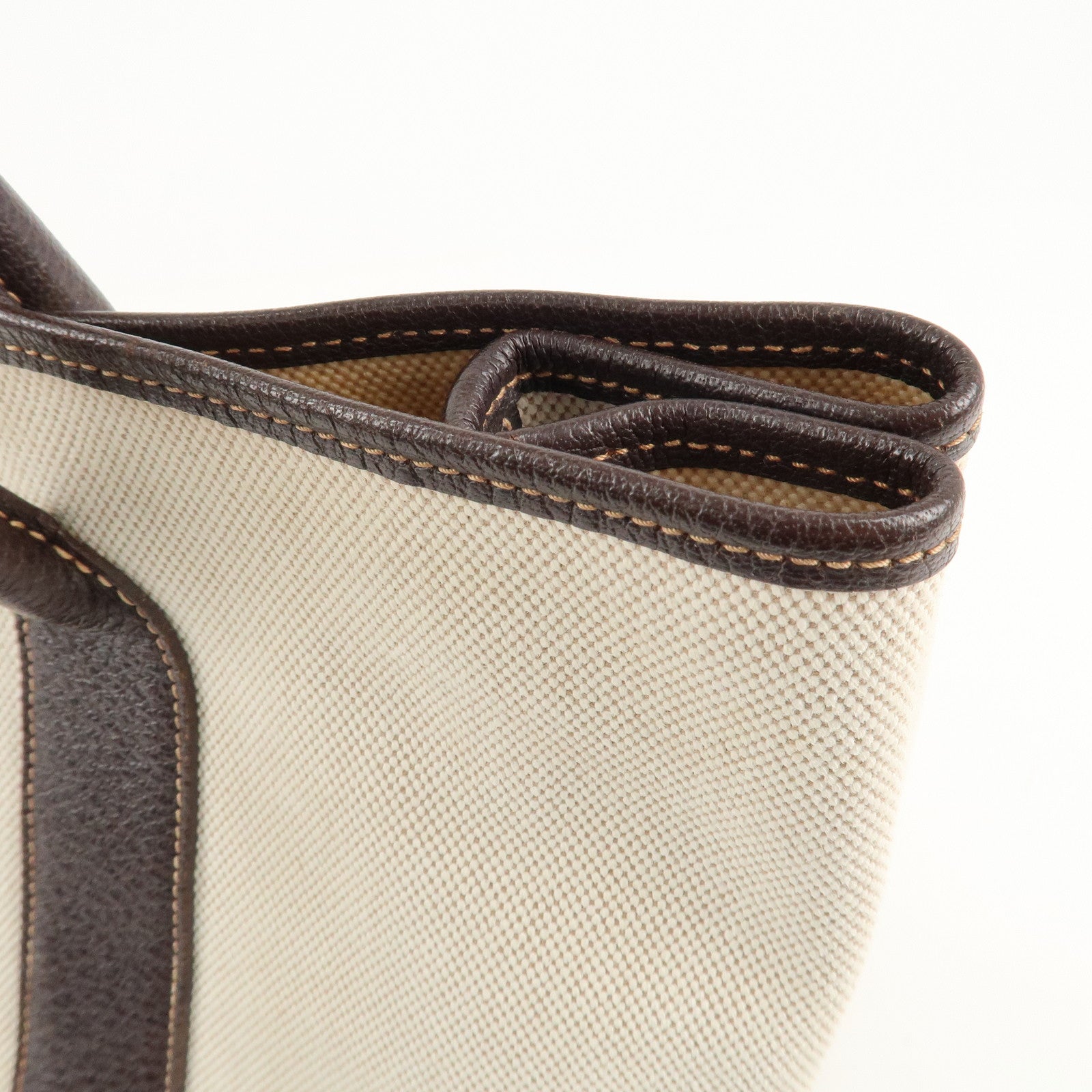 HERMES Toile Ash Leather Garden Party I Stamped (around 2005) Used