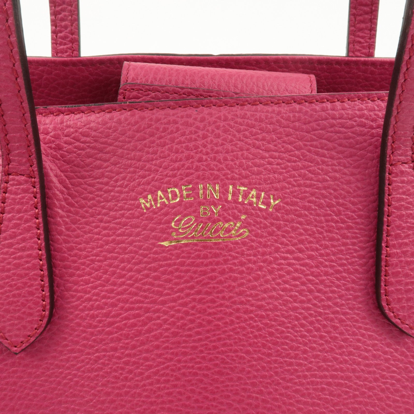 GUCCI Swing Canvas Leather Tote bag Hand Bag Pink 354408 Used