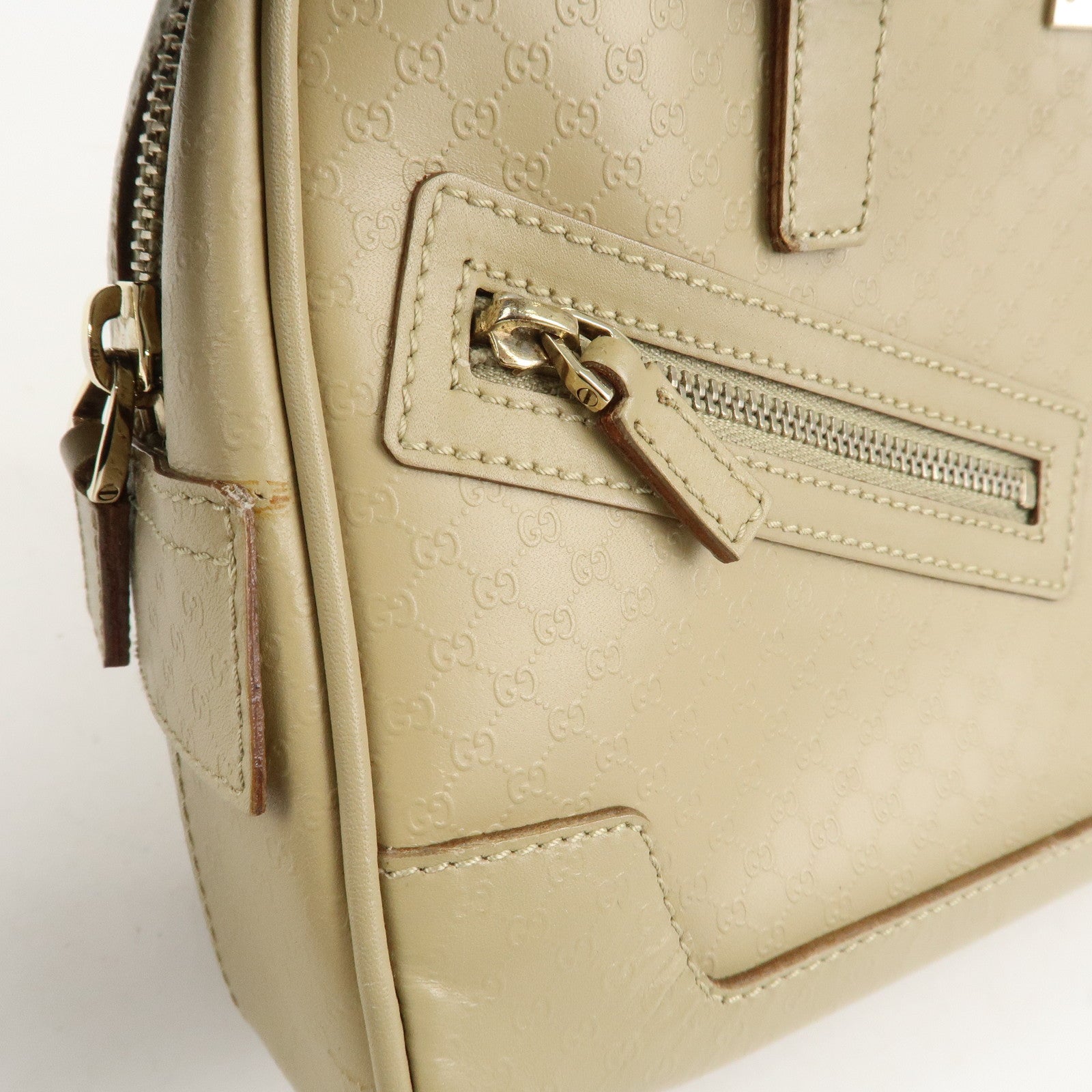 GUCCI Micro Guccissima Leather Hand Bag Beige 000.0852.2123 Used
