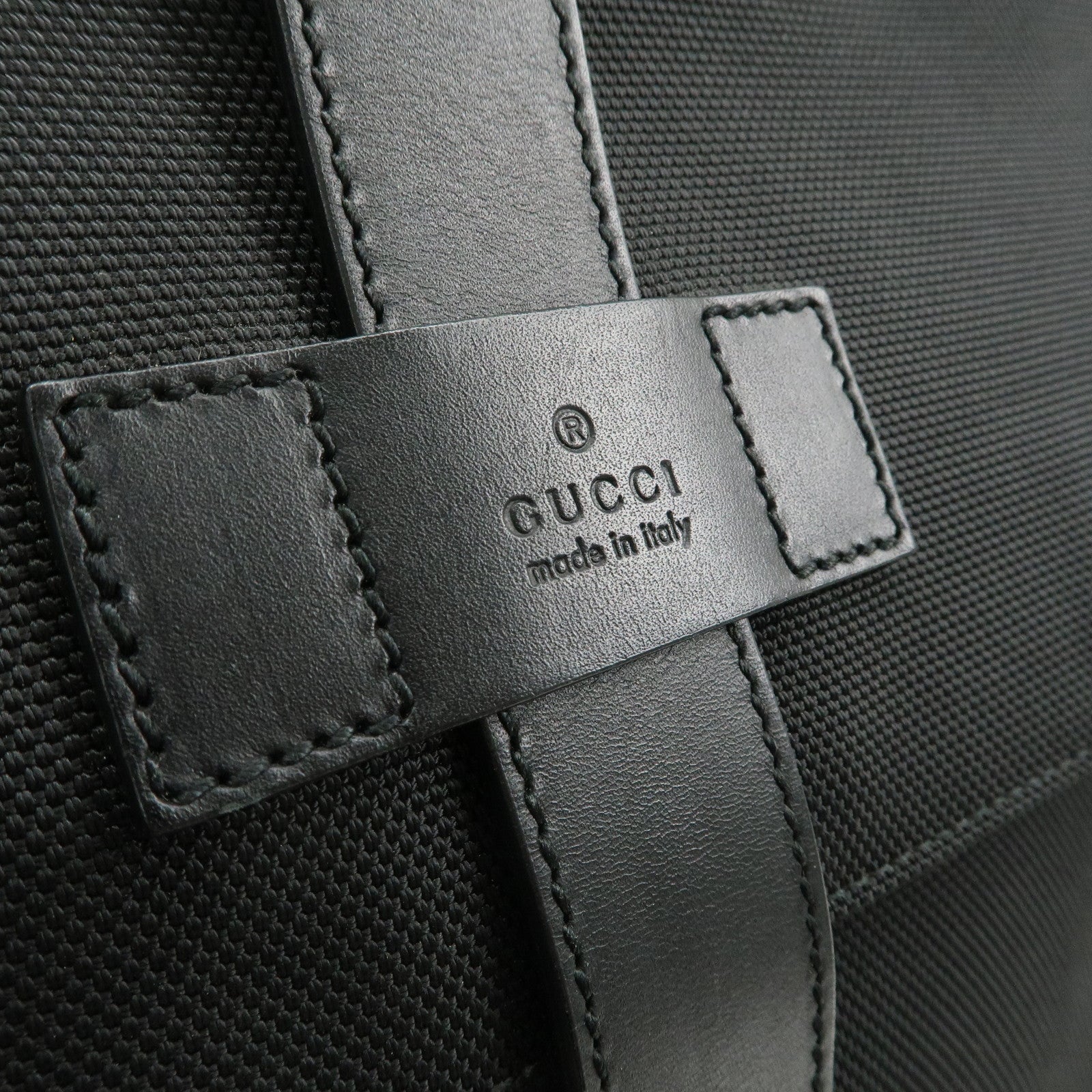 GUCCI Sherry Canvas Leather Ruck Sack Back Pack Black 337075 Used