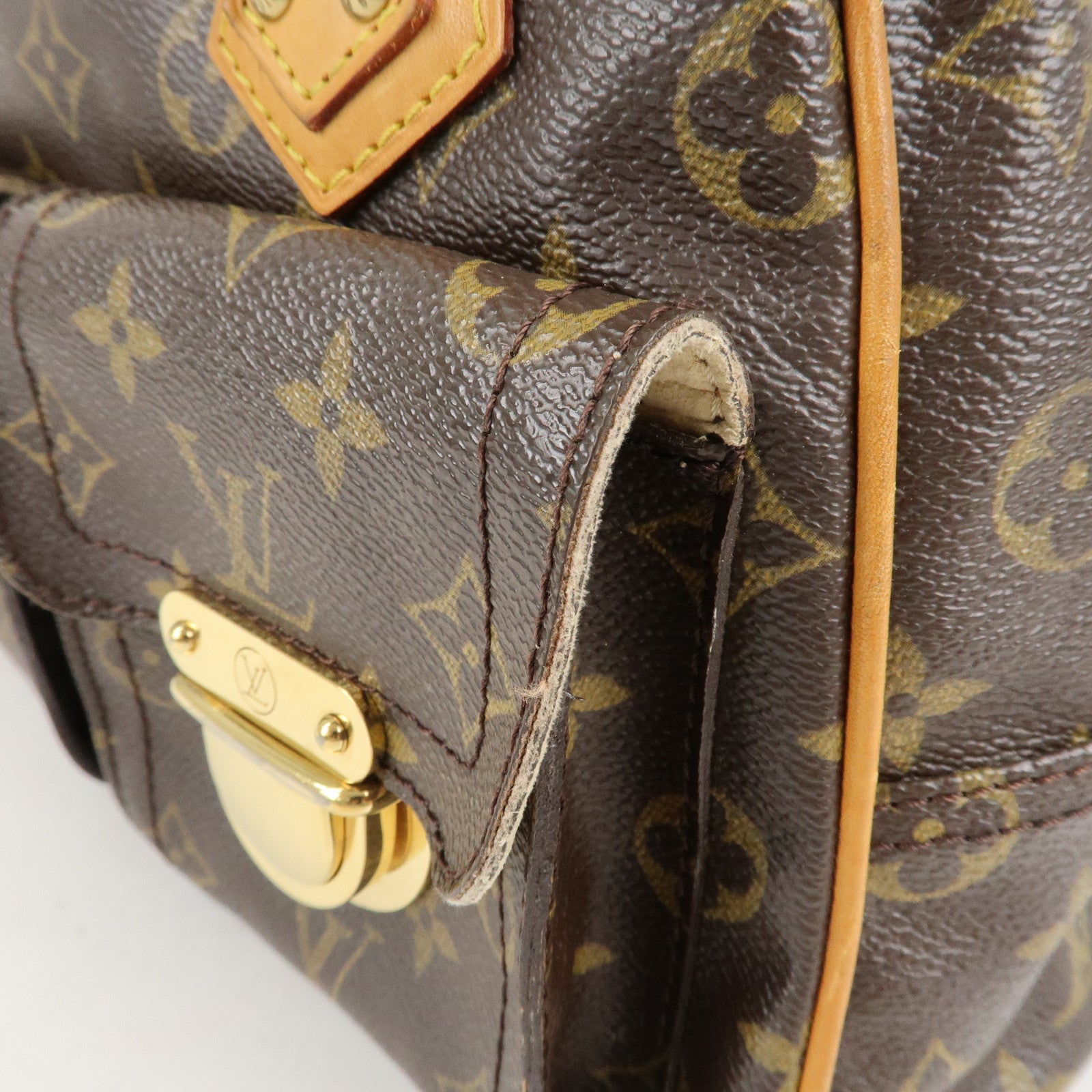 Louis Vuitton Monogram Manhattan PM Hand Bag Brown M40026 Used