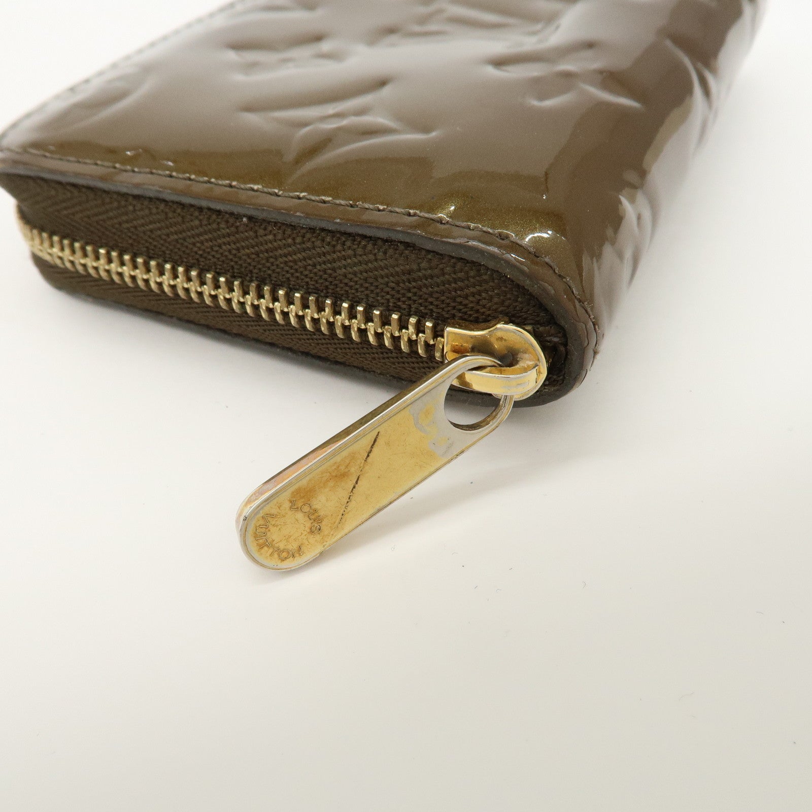 Louis Vuitton Monogram Vernis Zippy Coin Case Purse Veil Bronze Used