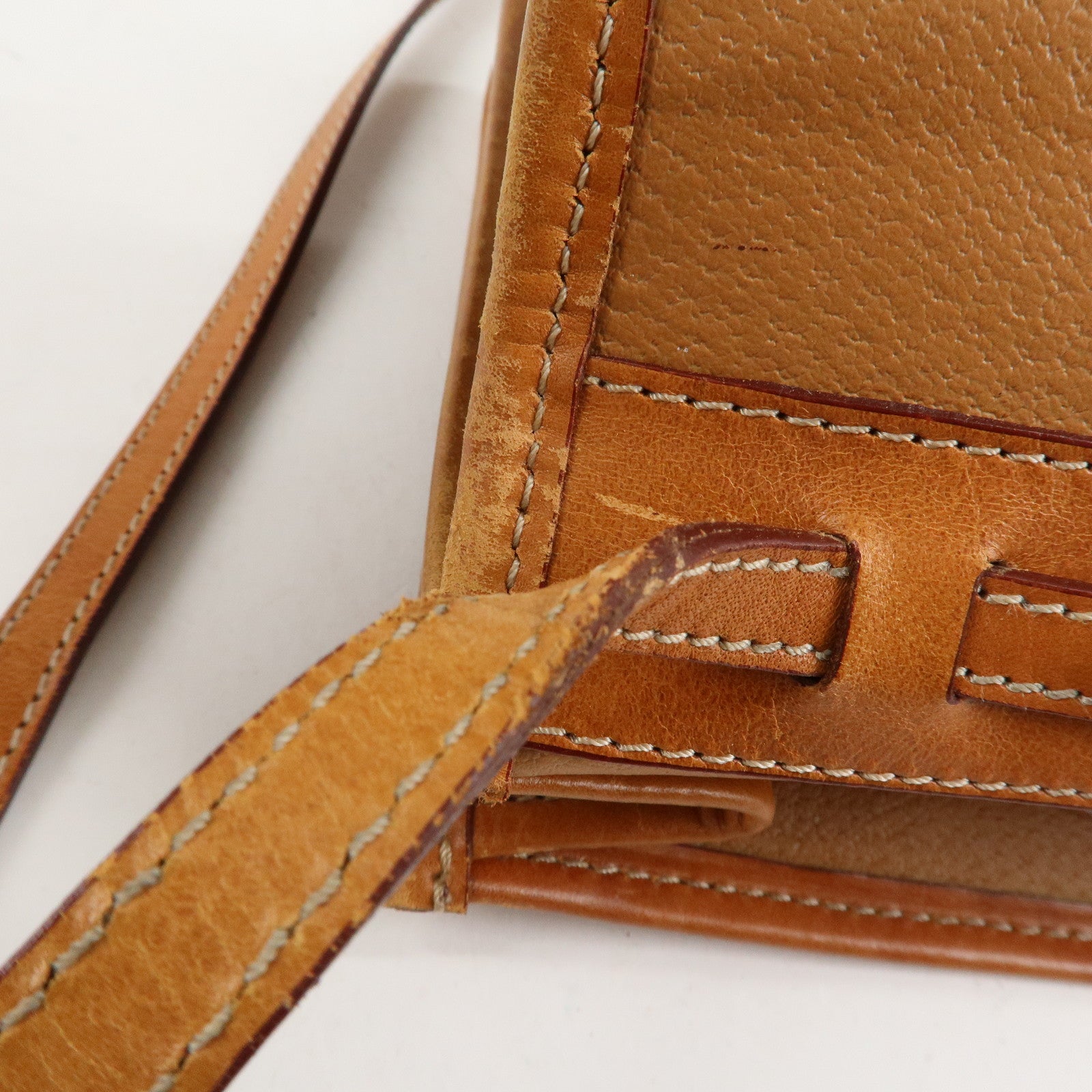 CELINE Macadam PVC Leather Shoulder Bag Hand Bag Brown Used