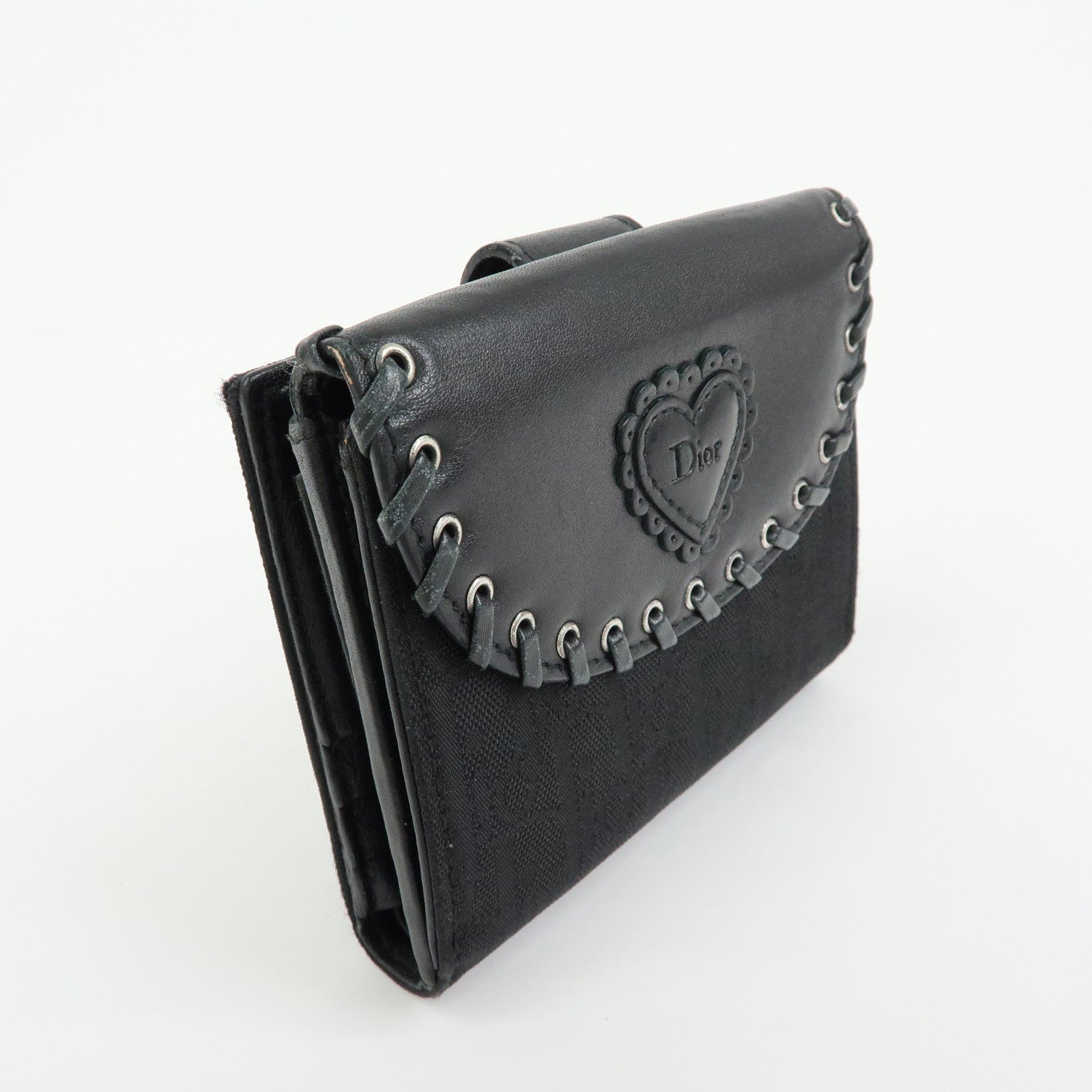 Christian Dior Trotter Ethnic Line Heart Bi-fold Compact Wallet