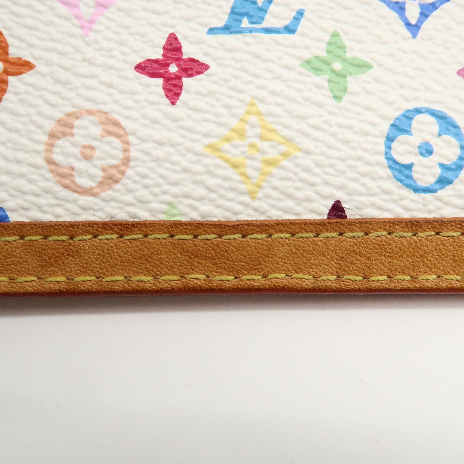 Louis Vuitton Monogram Multicolor Pochette Cles Blanc M92655 Used