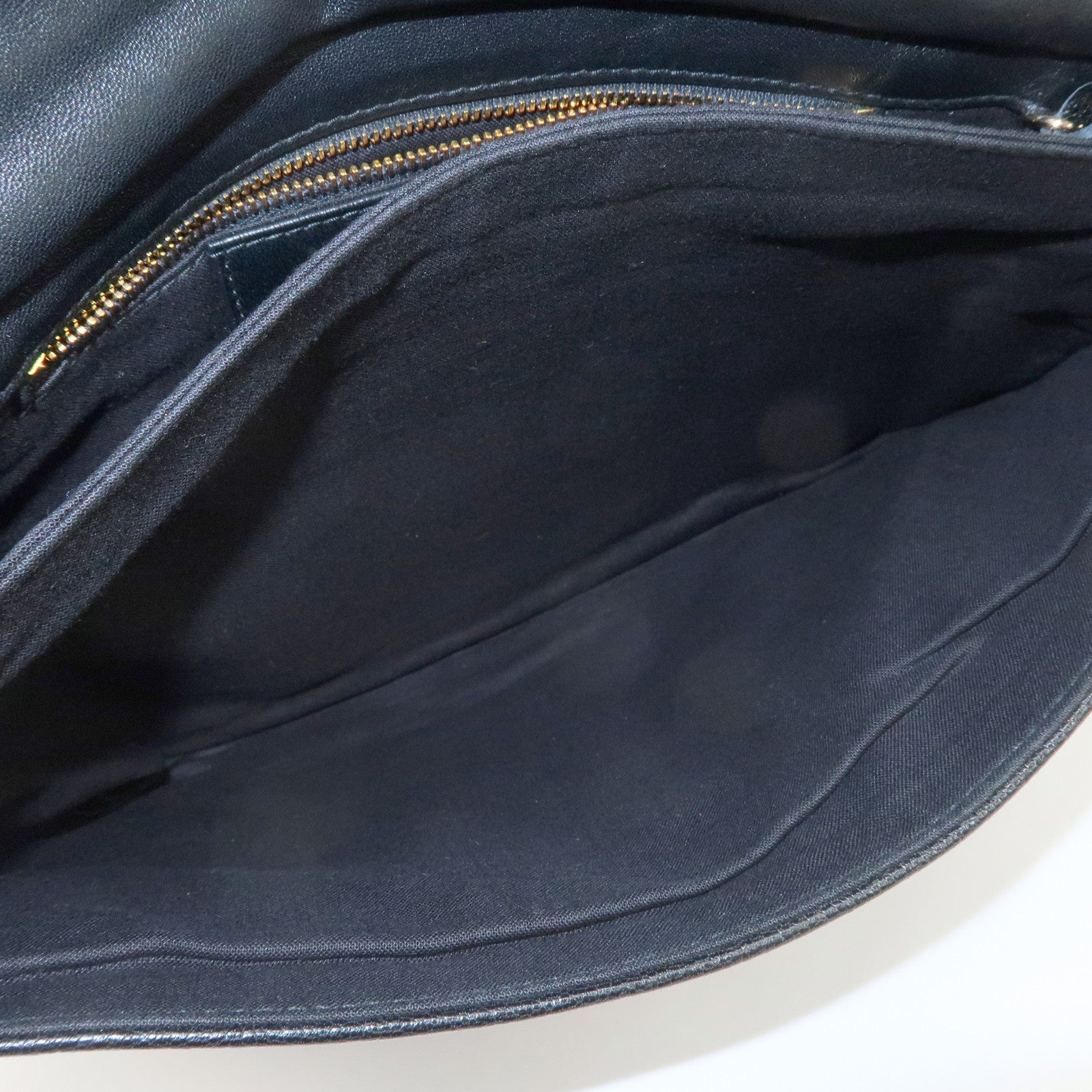 BALENCIAGA Leather Classic Envelope Clutch Bag Black 390167 Used