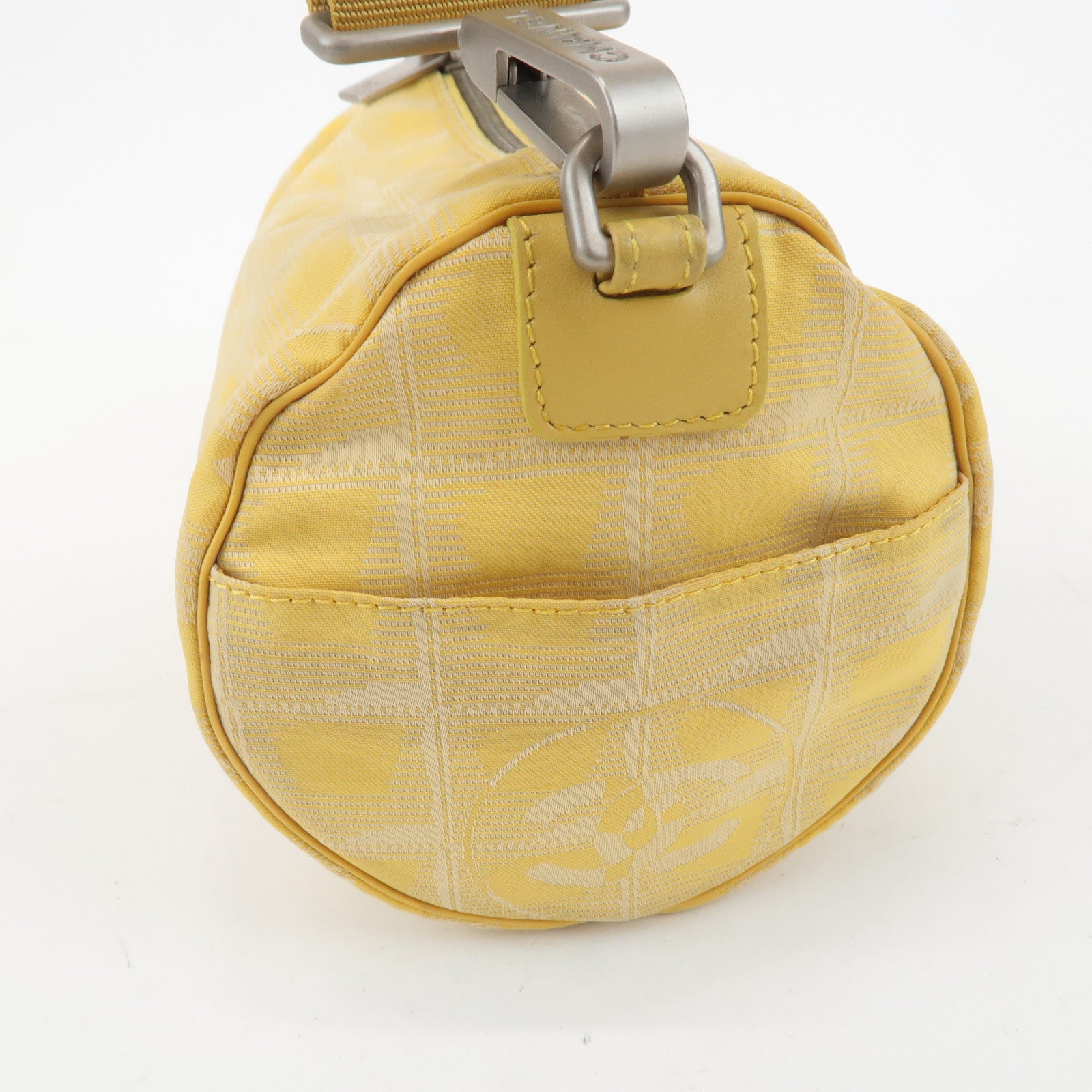 CHANEL New Travel Line Nylon Jacquard Leather Shoulder Bag A17669 Used