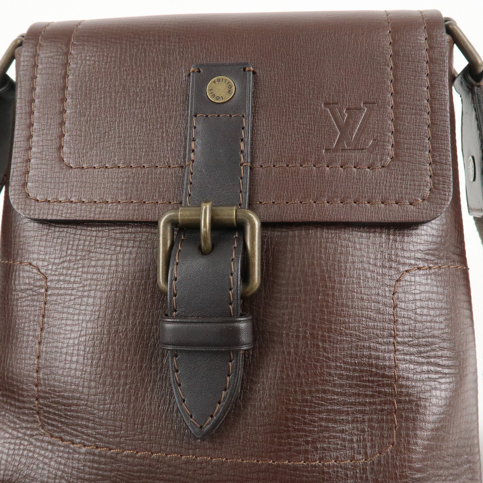 Louis Vuitton Utah Yuma Shoulder Bag Cafe Brown M92995 Used
