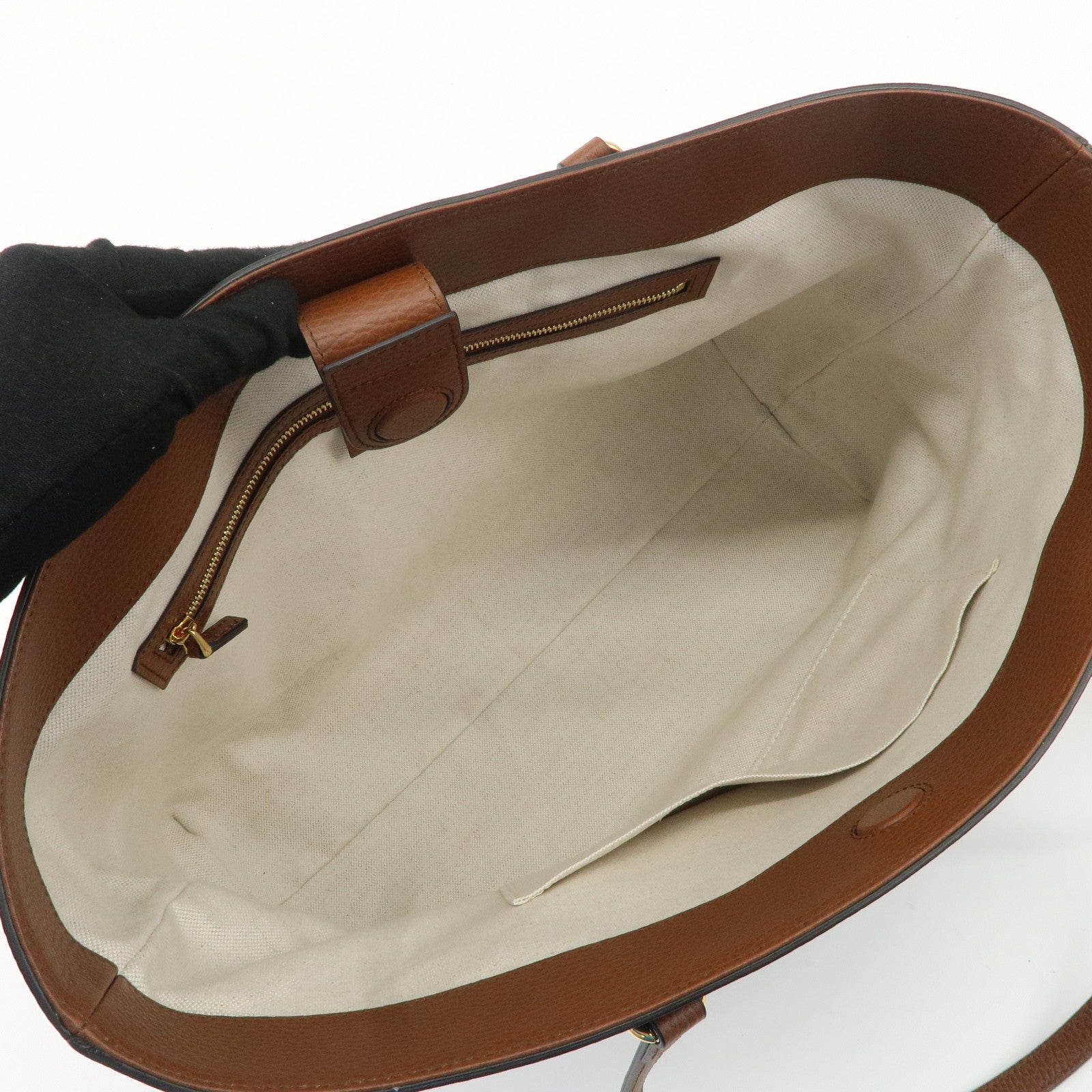 GUCCI Sherry Ophidia GG Denim Leather Medium Tote Bag 631685 Used