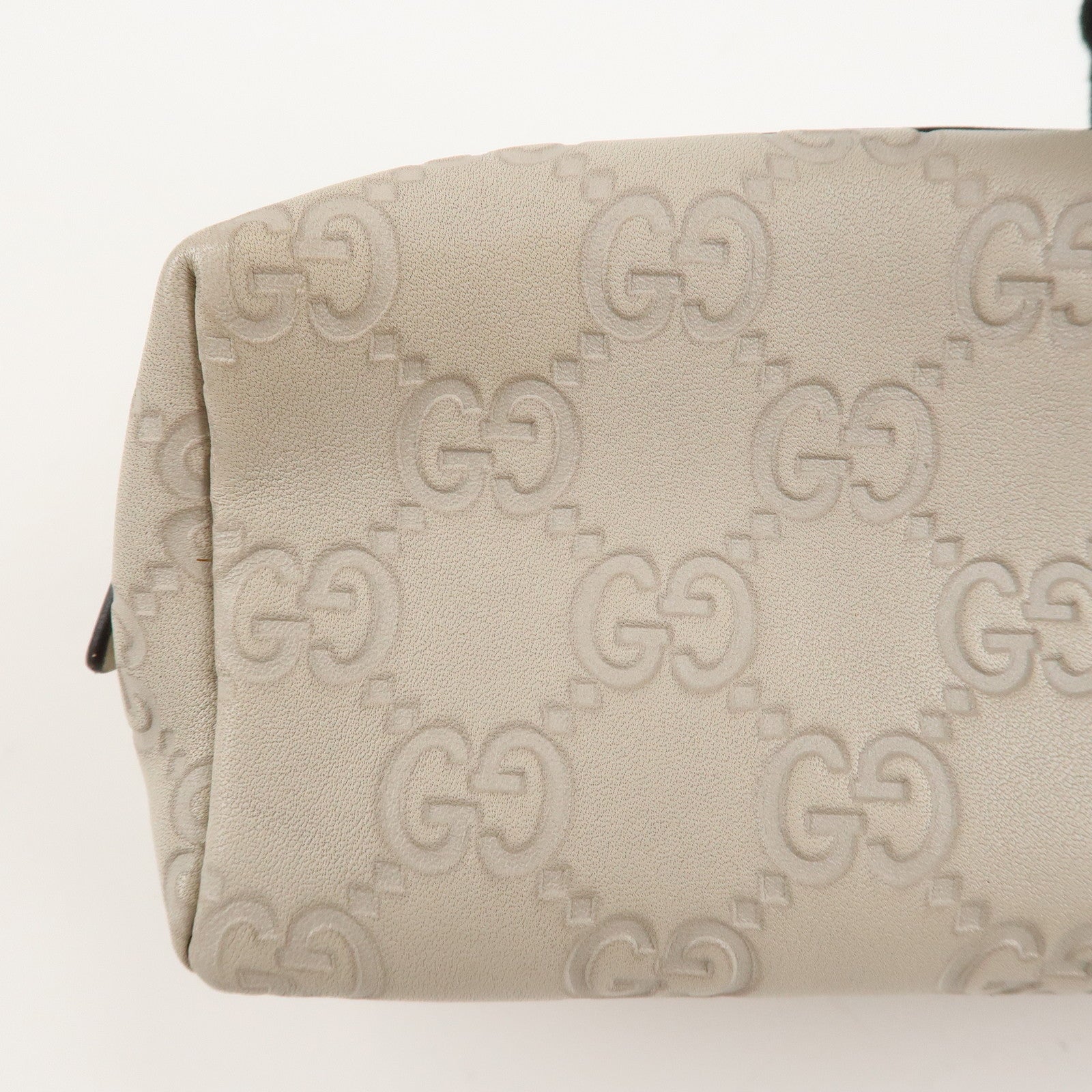 GUCCI Guccissima Leather Pouch Cosmetic Pouch Ivory 153228 Used