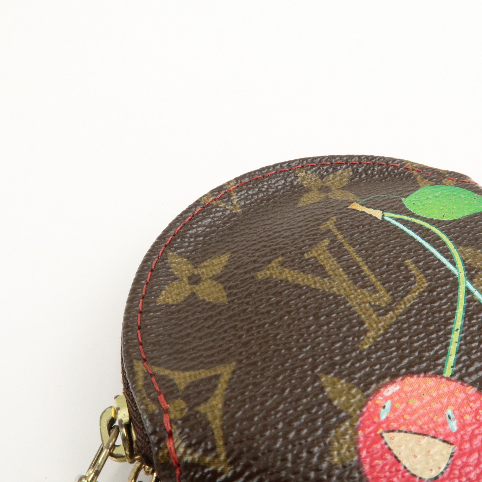 Louis Vuitton Monogram Cherry Porte Monnaie Rond Coin Case M95043 Used