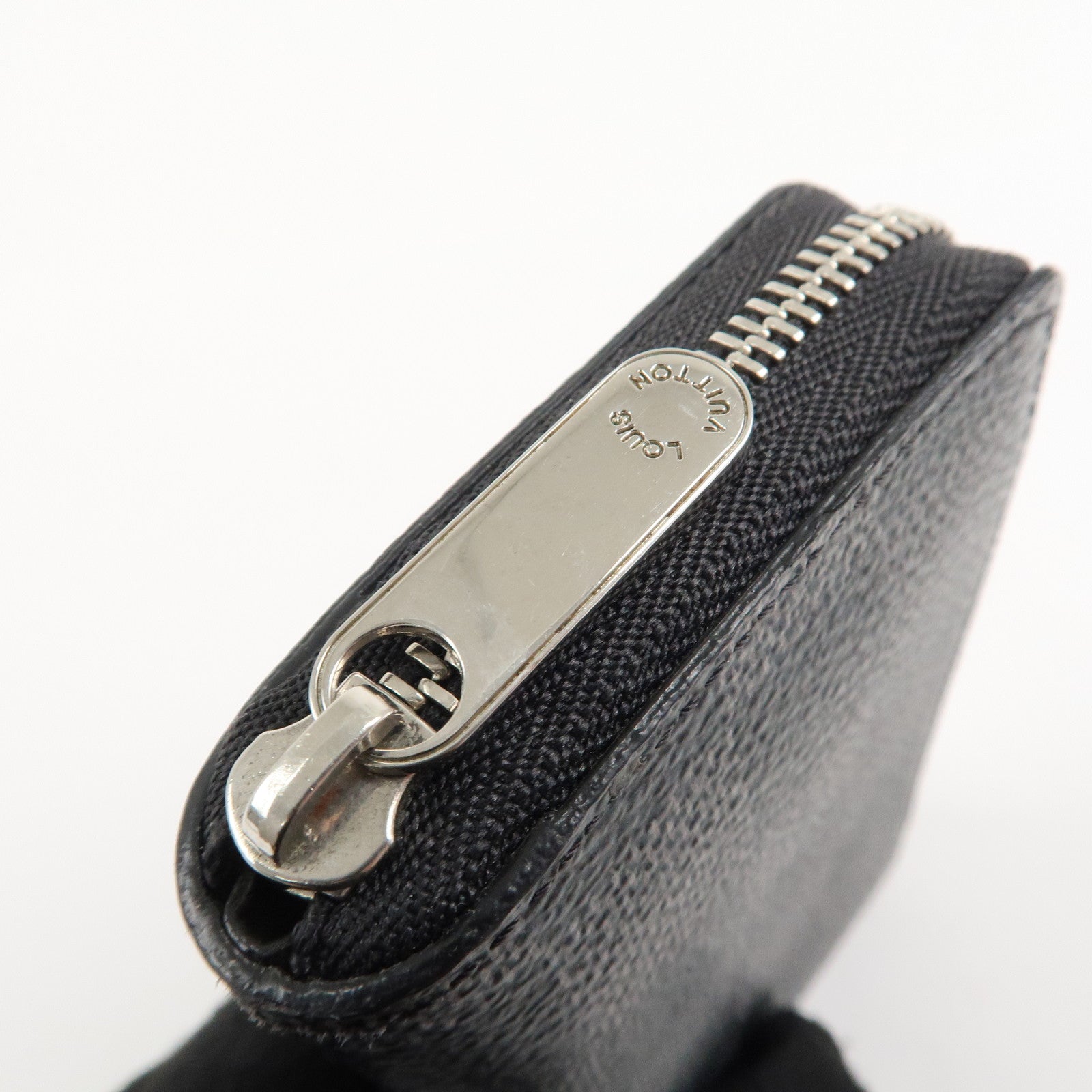 Louis Vuitton Damier Graphite Zippy Coin Purse Coin Case N63076 Used