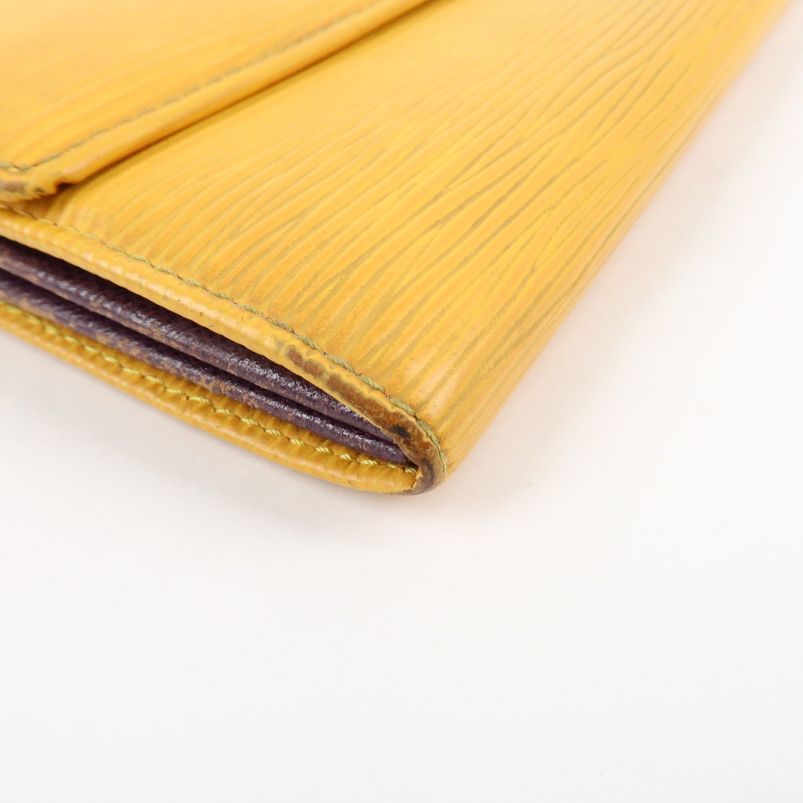 Louis Vuitton Epi Set of 2 Wallet Yellow Cassis M63579 M6659K Used