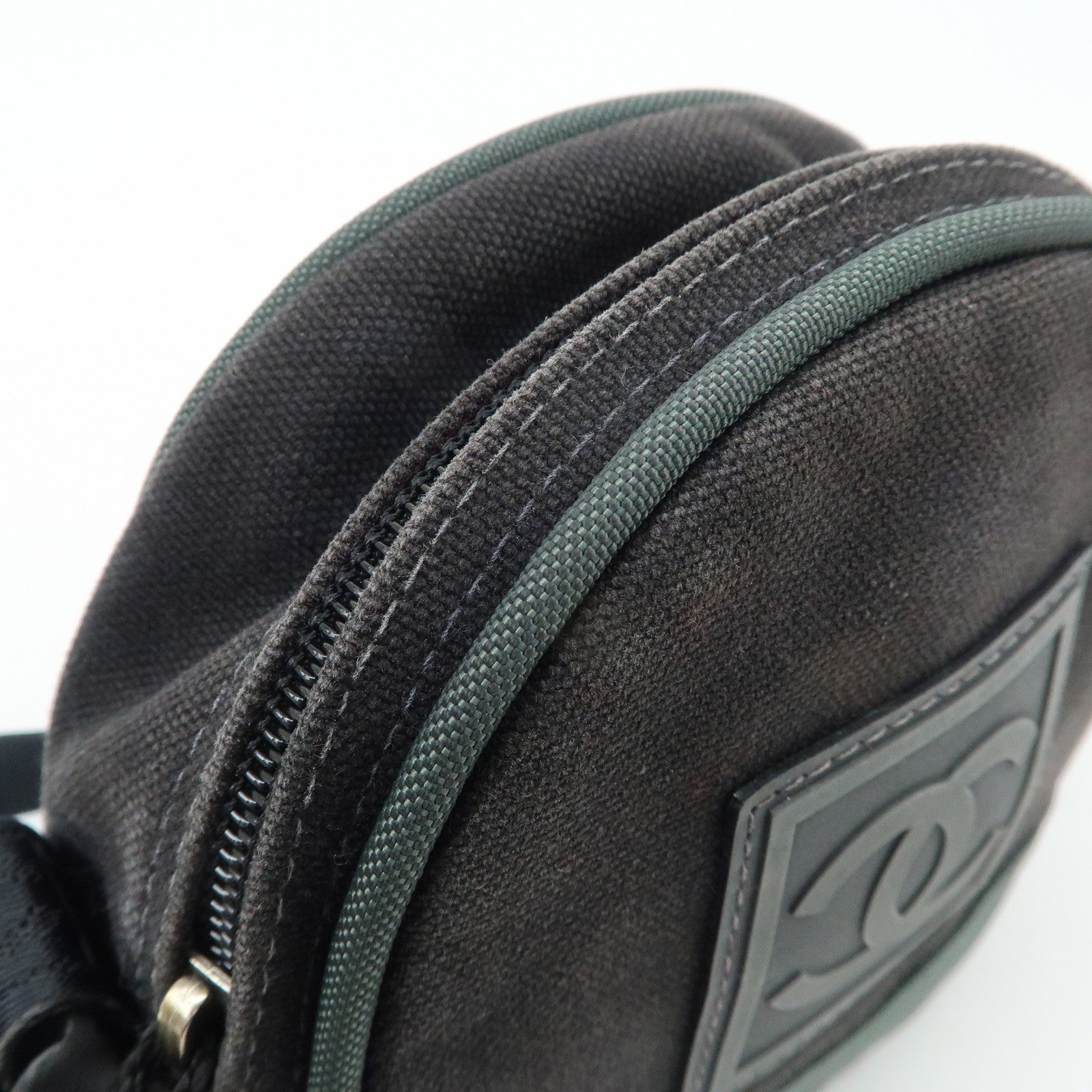 CHANEL COCO Mark Sport Canvas Shoulder Bag Black A23300 Used