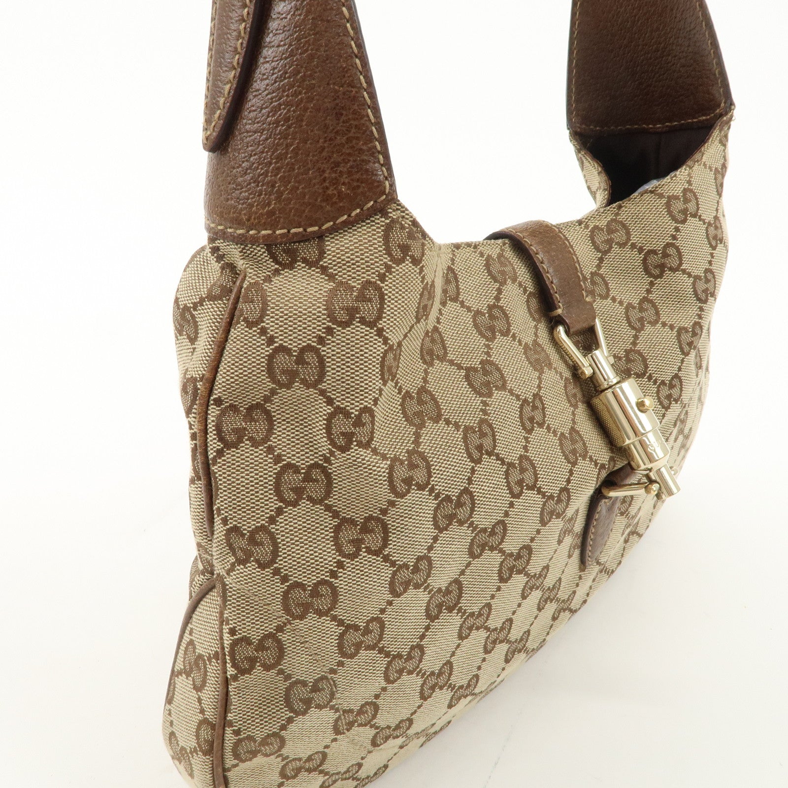 Gucci New Jackie GG Canvas Leather Shoulder Bag Used