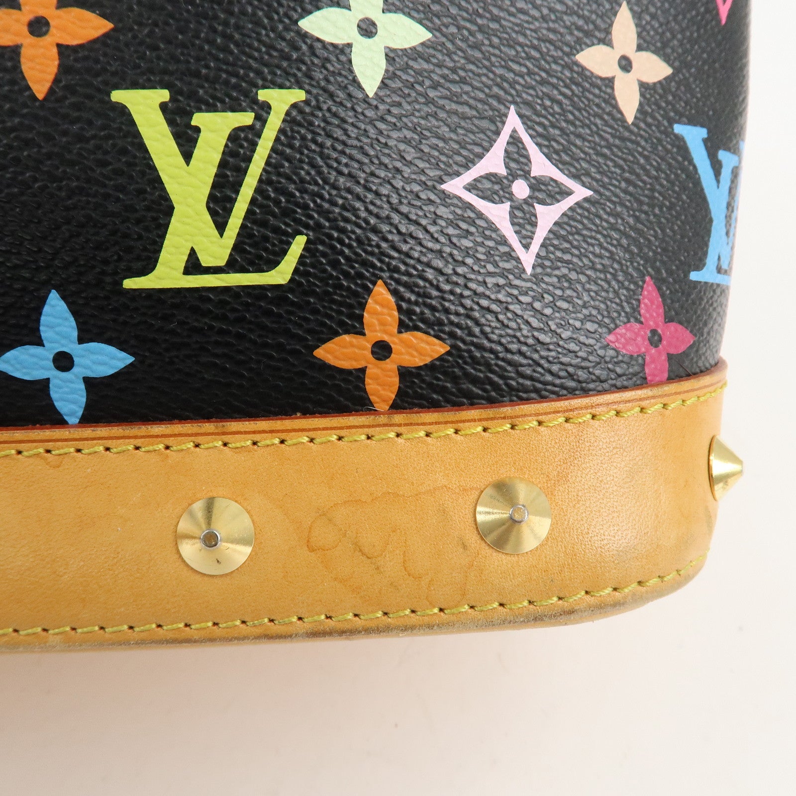 Louis Vuitton Monogram Multicolor Alma Hand Bag Noir M92646 Used